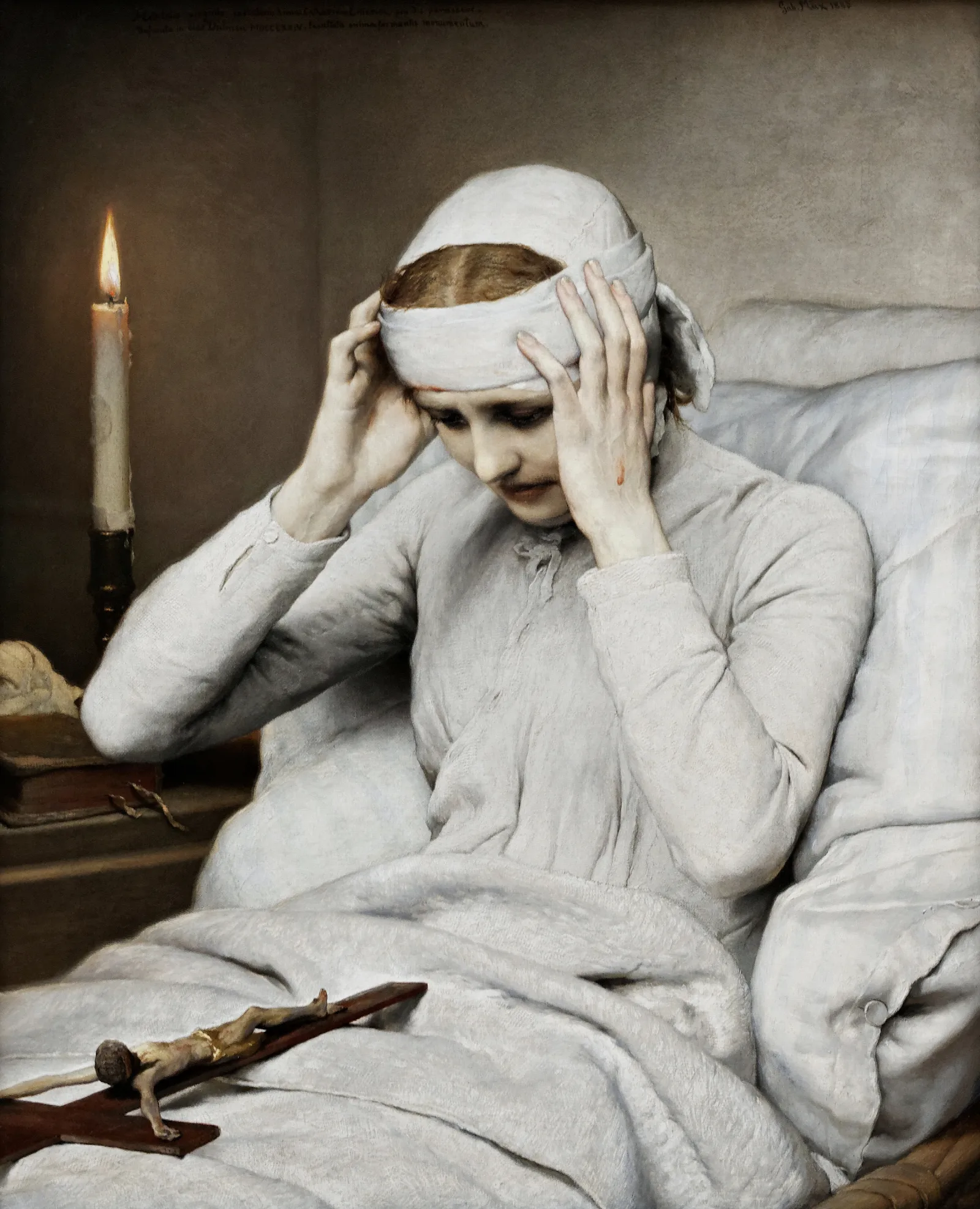The Ecstatic Virgin Anna Katharina Emmerich Wall Art by Gabriel von Max - Canvas Print