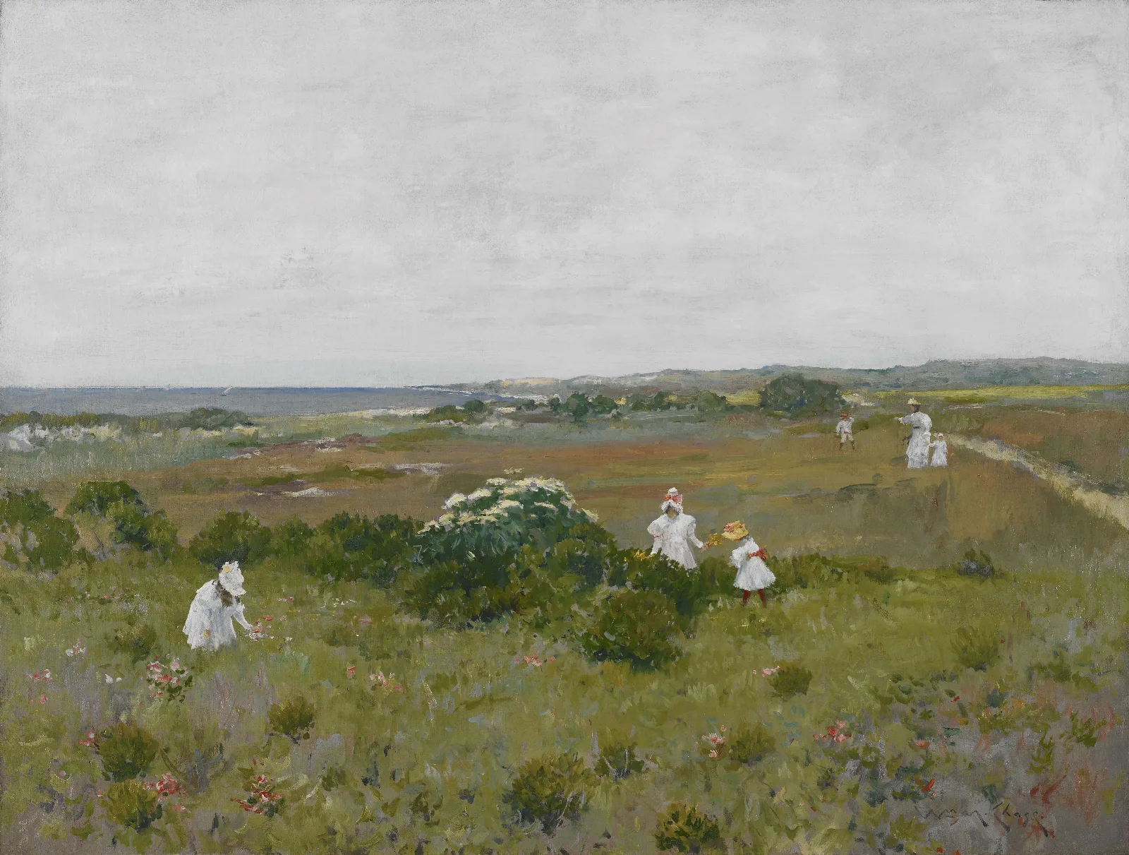 Seaside Flowers Wall Art by William Merritt Chase - Canvas Print