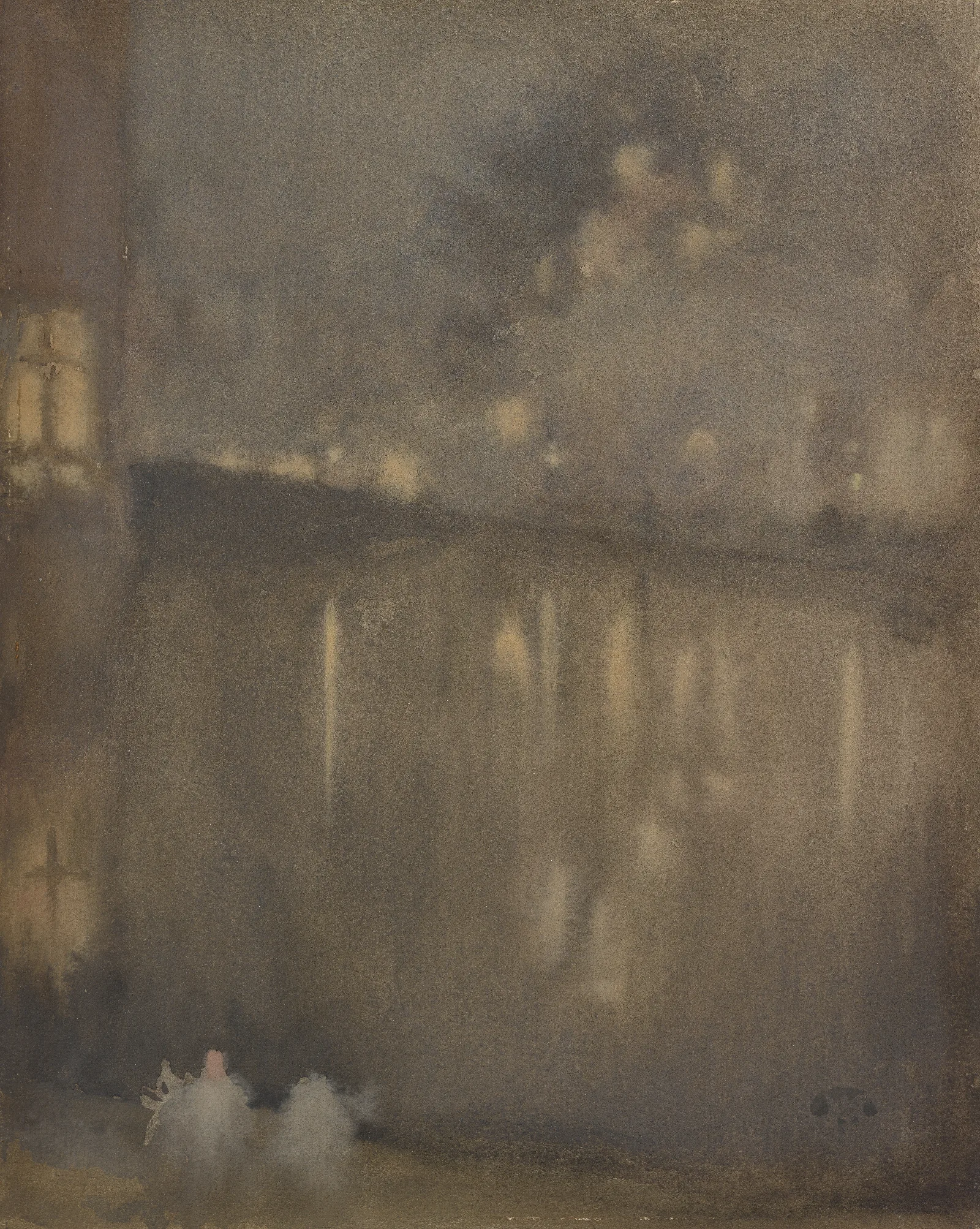 Nocturne Grey And Gold Canal Holland Wall Art by James Abbott McNeill Whistler - Canvas Print