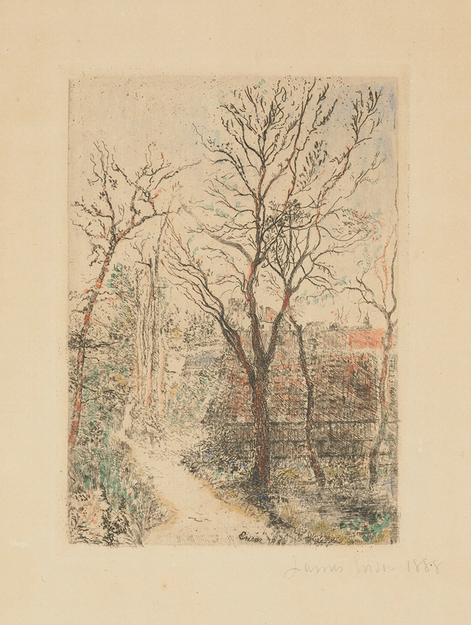 Sentier A Groenendael Footpath At Groenendael Wall Art by James Ensor - Canvas Print