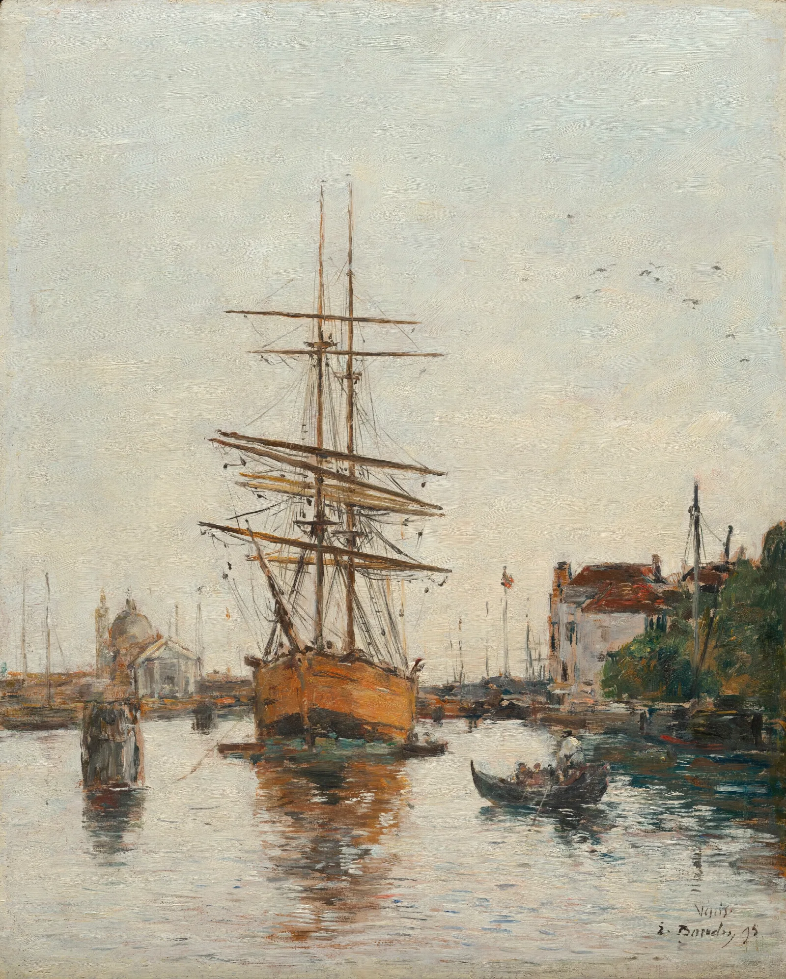 Venise Le Quai De La Giudecca Wall Art by Eugène Boudin - Canvas Print