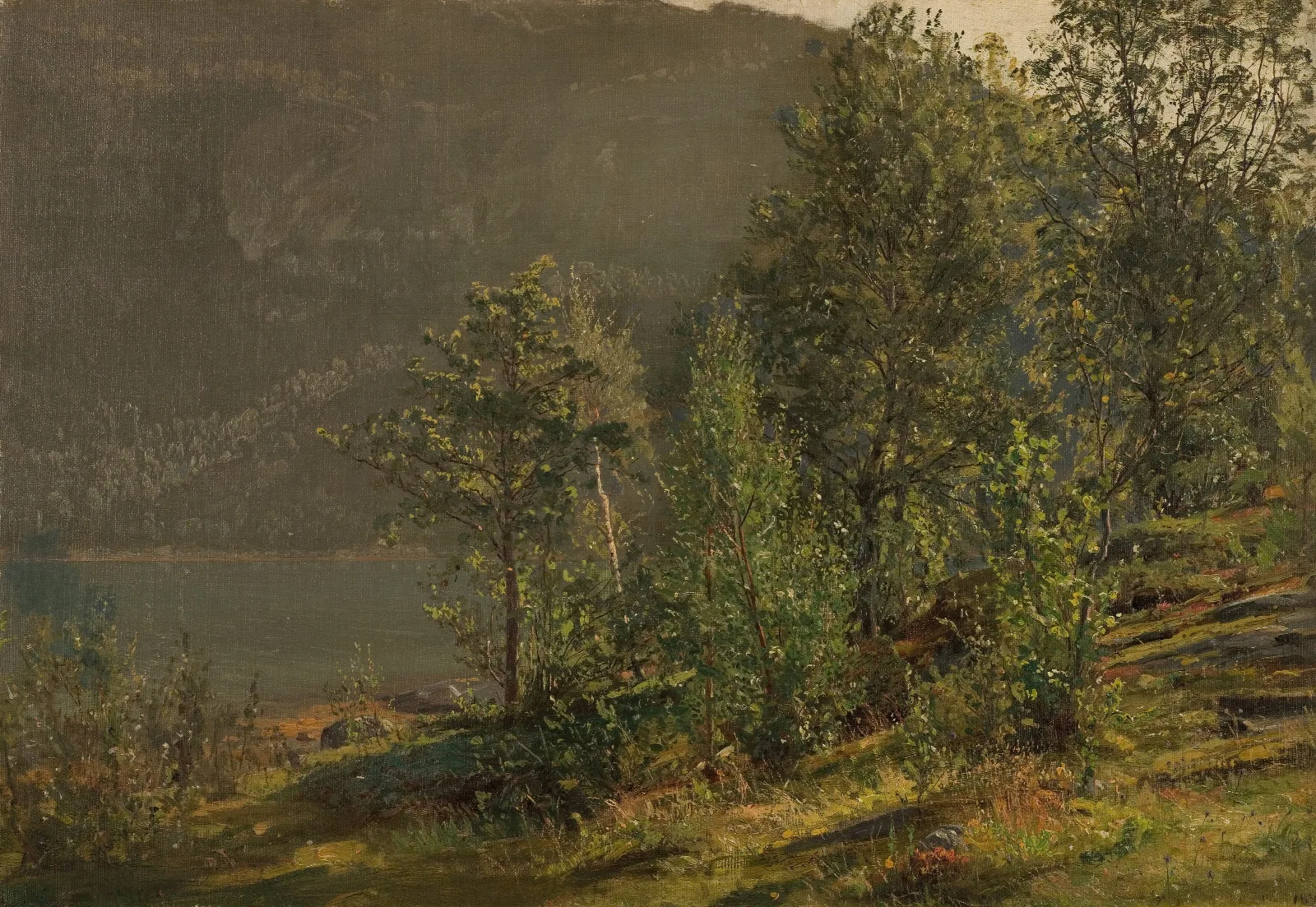 Morgenstemning Teroen Hardanger Wall Art by Amaldus Nielsen - Canvas Print