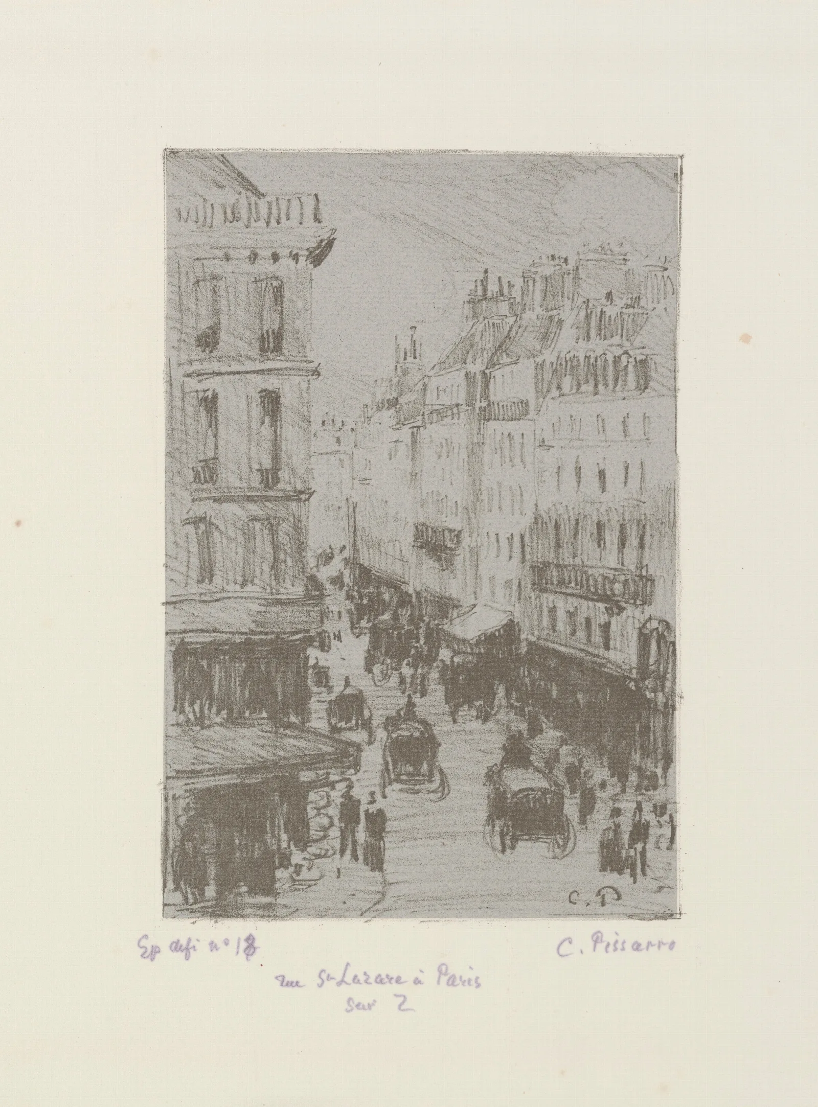 Rue Saint Lazare Paris 2 Wall Art by Camille Pissarro - Canvas Print