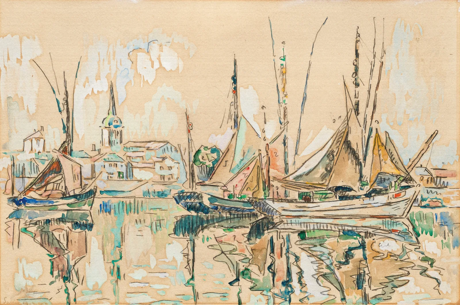 Les Sables Dolonne Wall Art by Paul Signac - Canvas Print