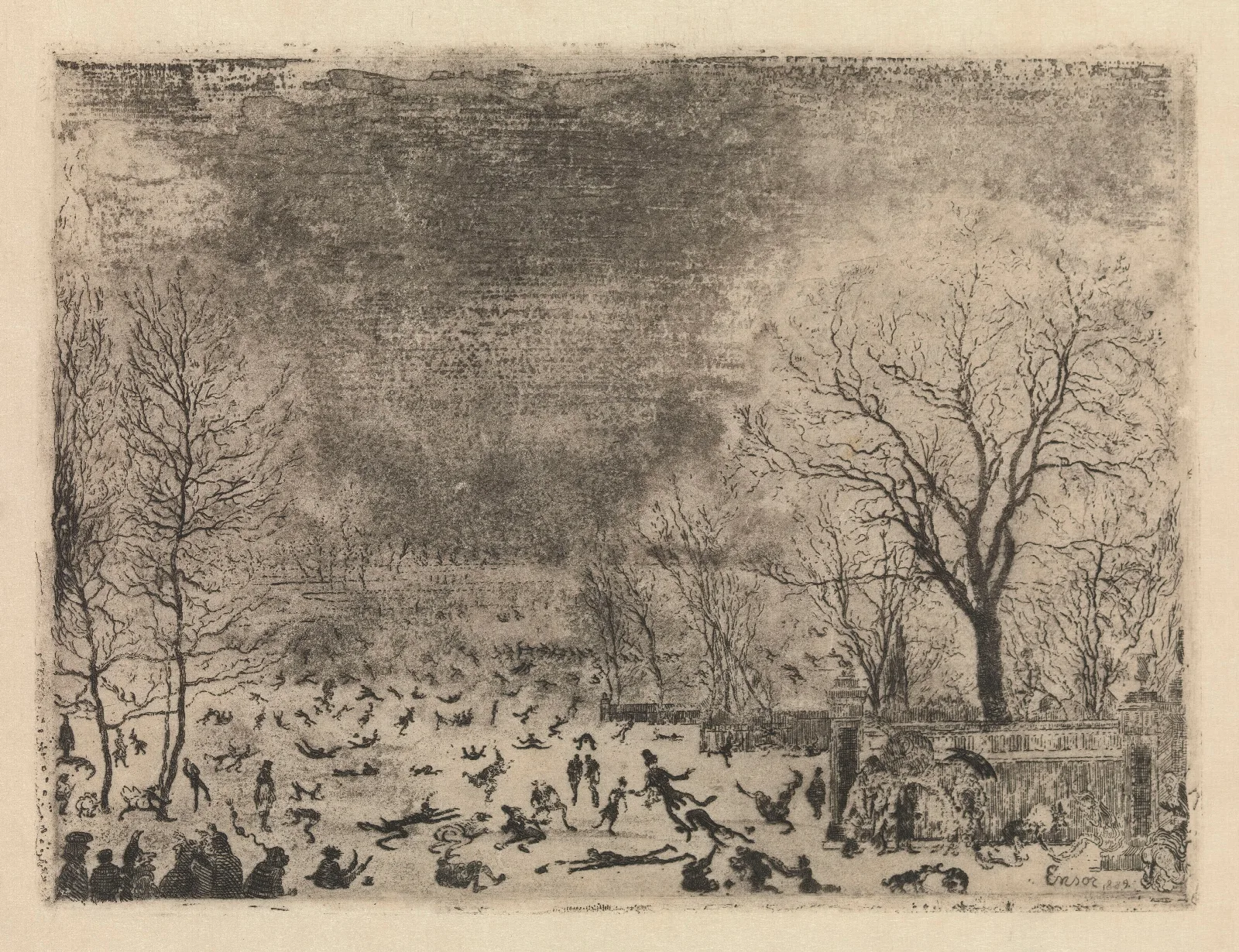 The Skaters Wall Art by James Ensor - Canvas Print