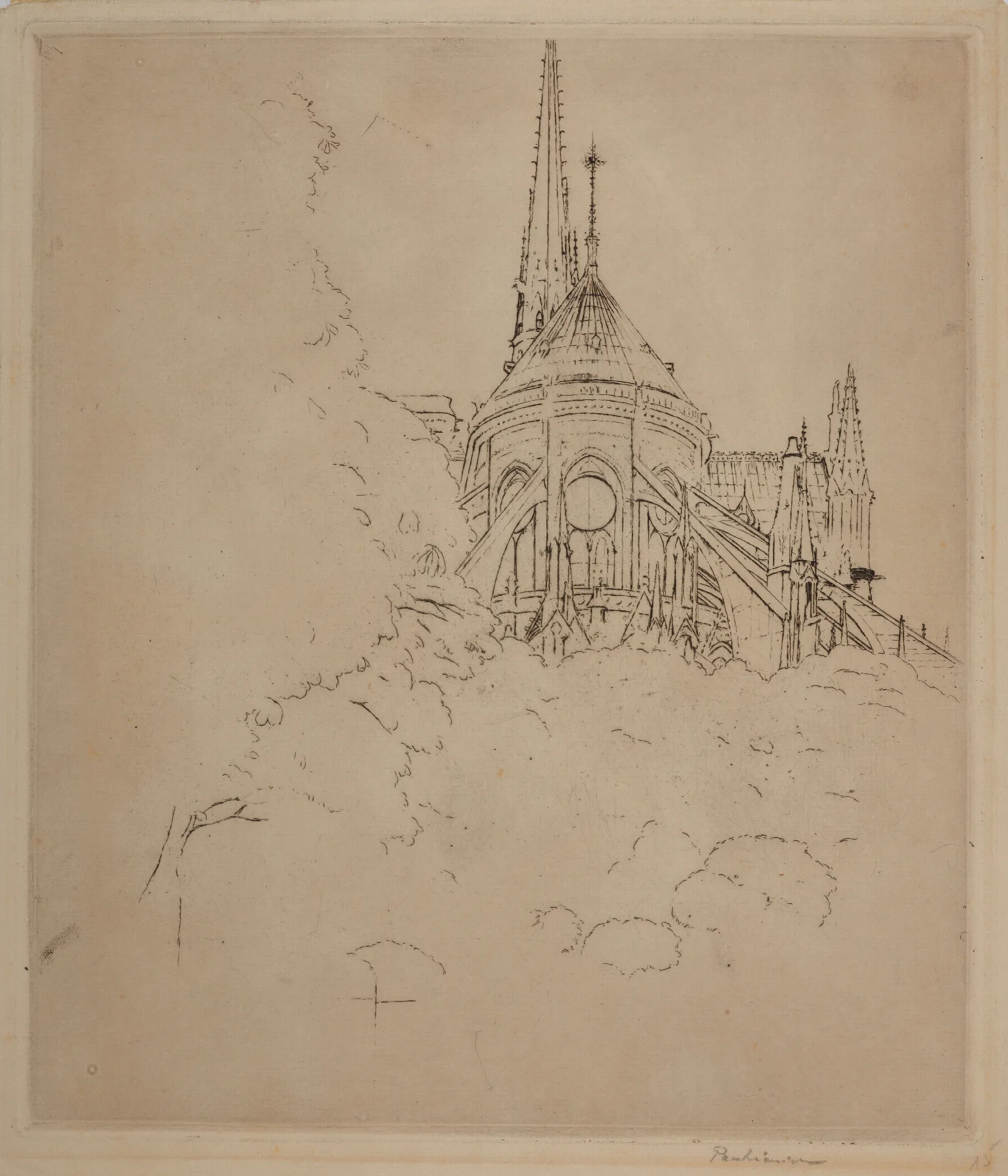The Apse From The Cathedral Of Notre Dame In Paris Wall Art by Józef Pankiewicz - Canvas Print