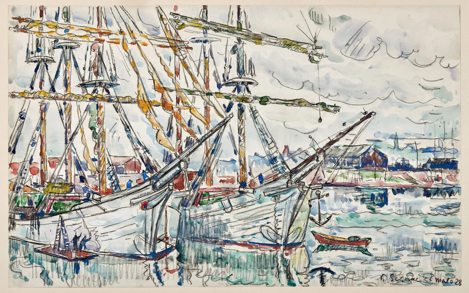 Saint Malo Les Terre Neuviers Wall Art by Paul Signac - Canvas Print