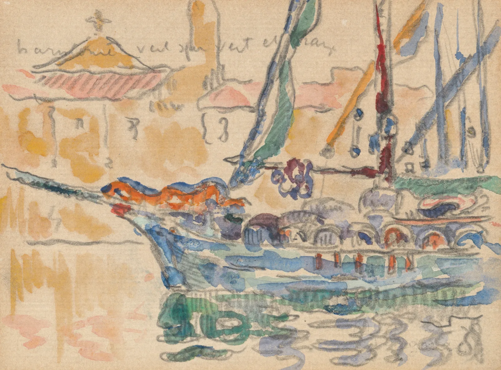 Saint Tropez Les Tartanes Wall Art by Paul Signac - Canvas Print