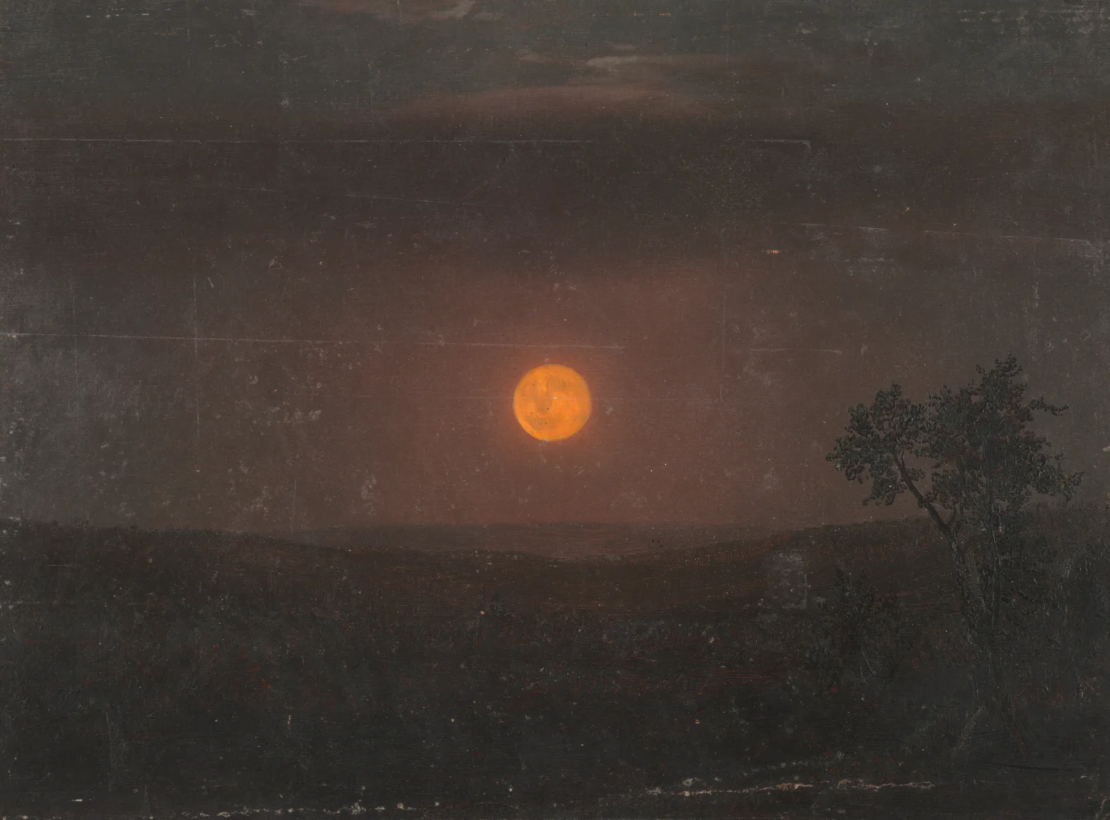 Moonlight Churchs Farm Wall Art by Frederic Edwin Church - Canvas Print