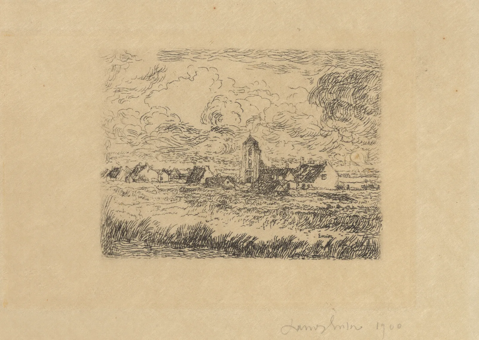 Klein Gezicht Op Mariakerke Wall Art by James Ensor - Canvas Print