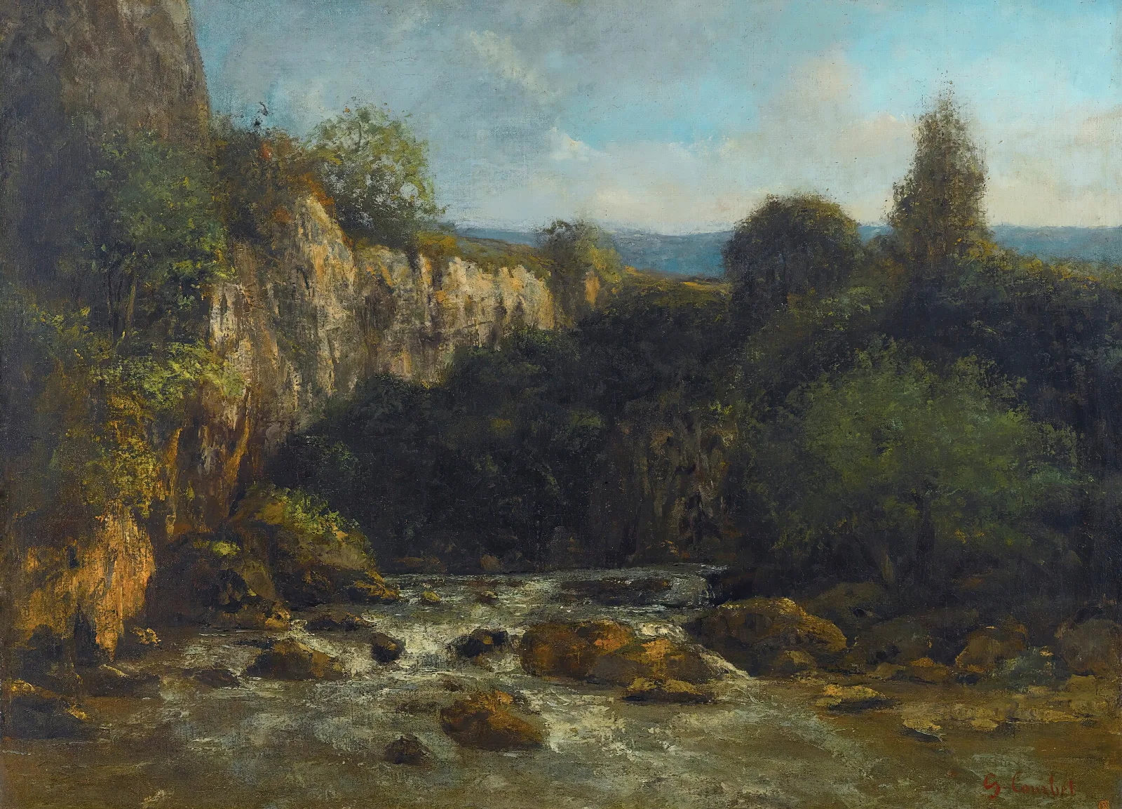 Les Gorges De La Loue Wall Art by Gustave Courbet - Canvas Print