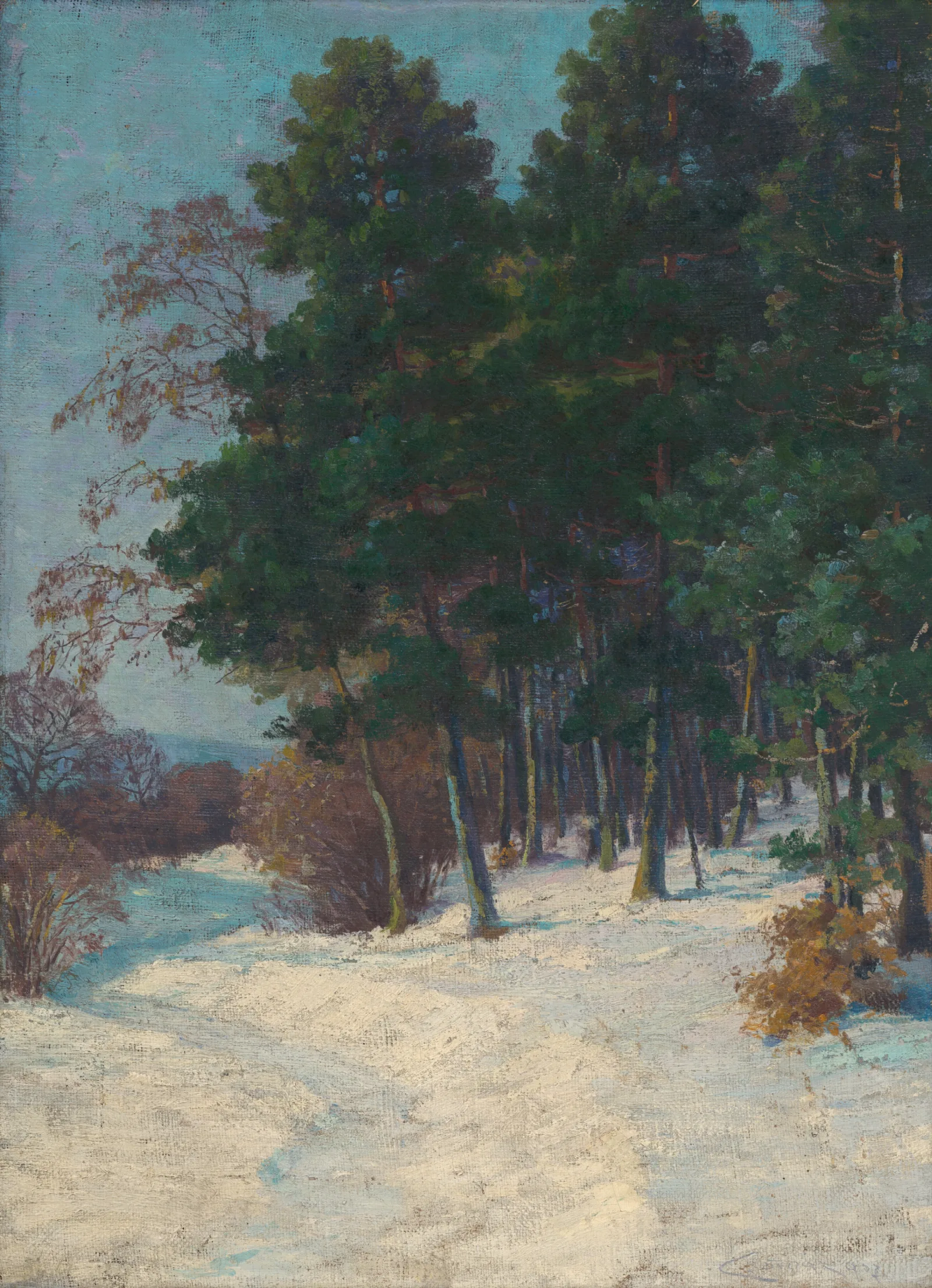 Forest In Winter Wall Art by Ľudovít Čordák - Canvas Print