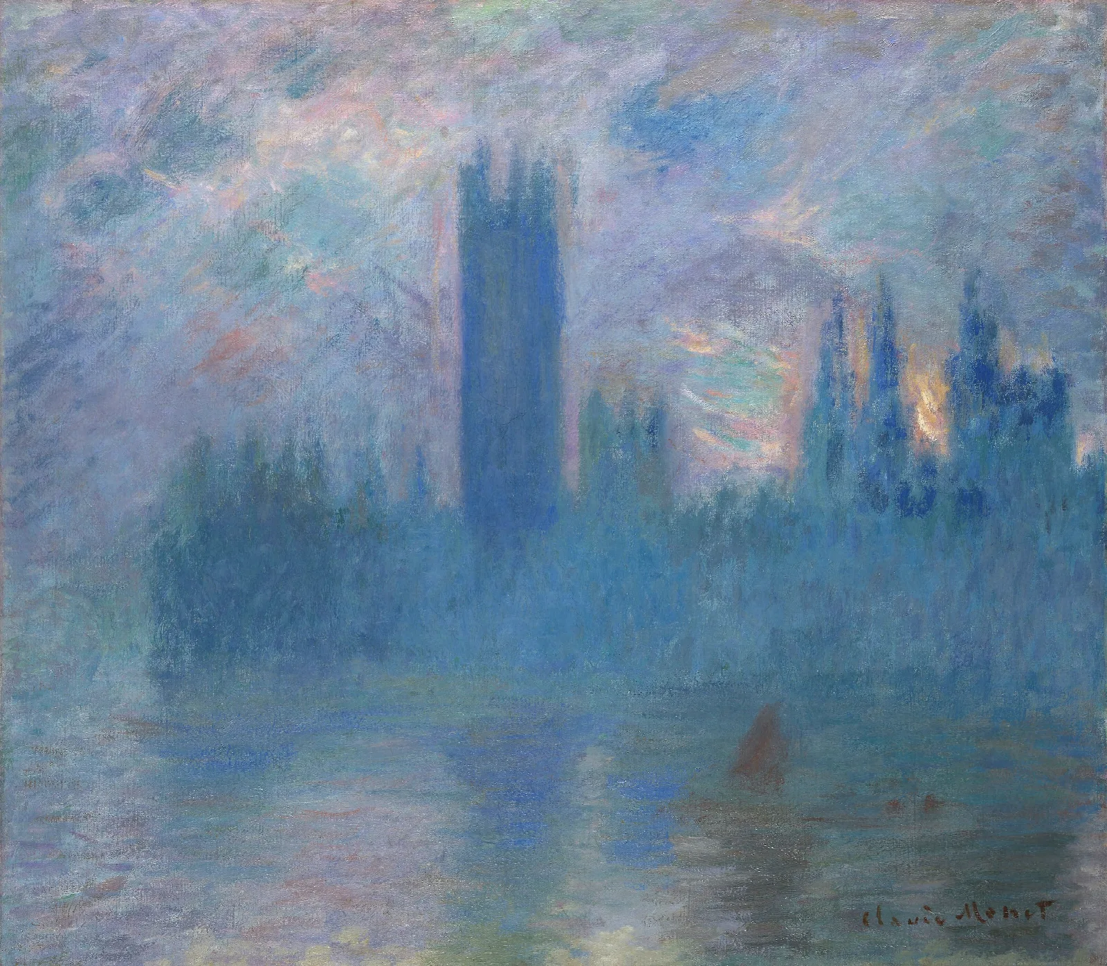 Houses Of Parliament London Wall Art by Claude Monet - Canvas Print