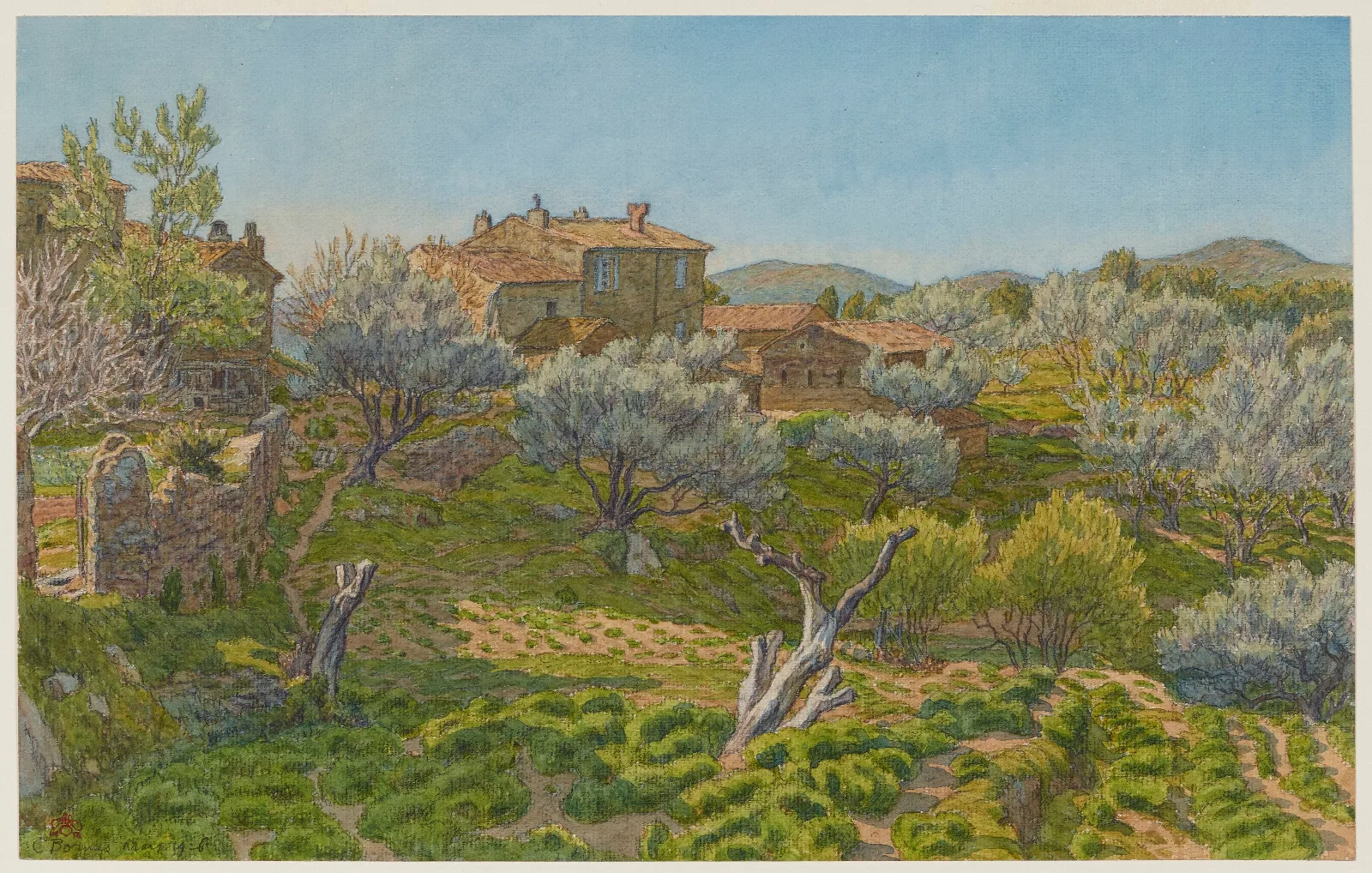 Fermes A Bormes Wall Art by Henri Rivière - Canvas Print