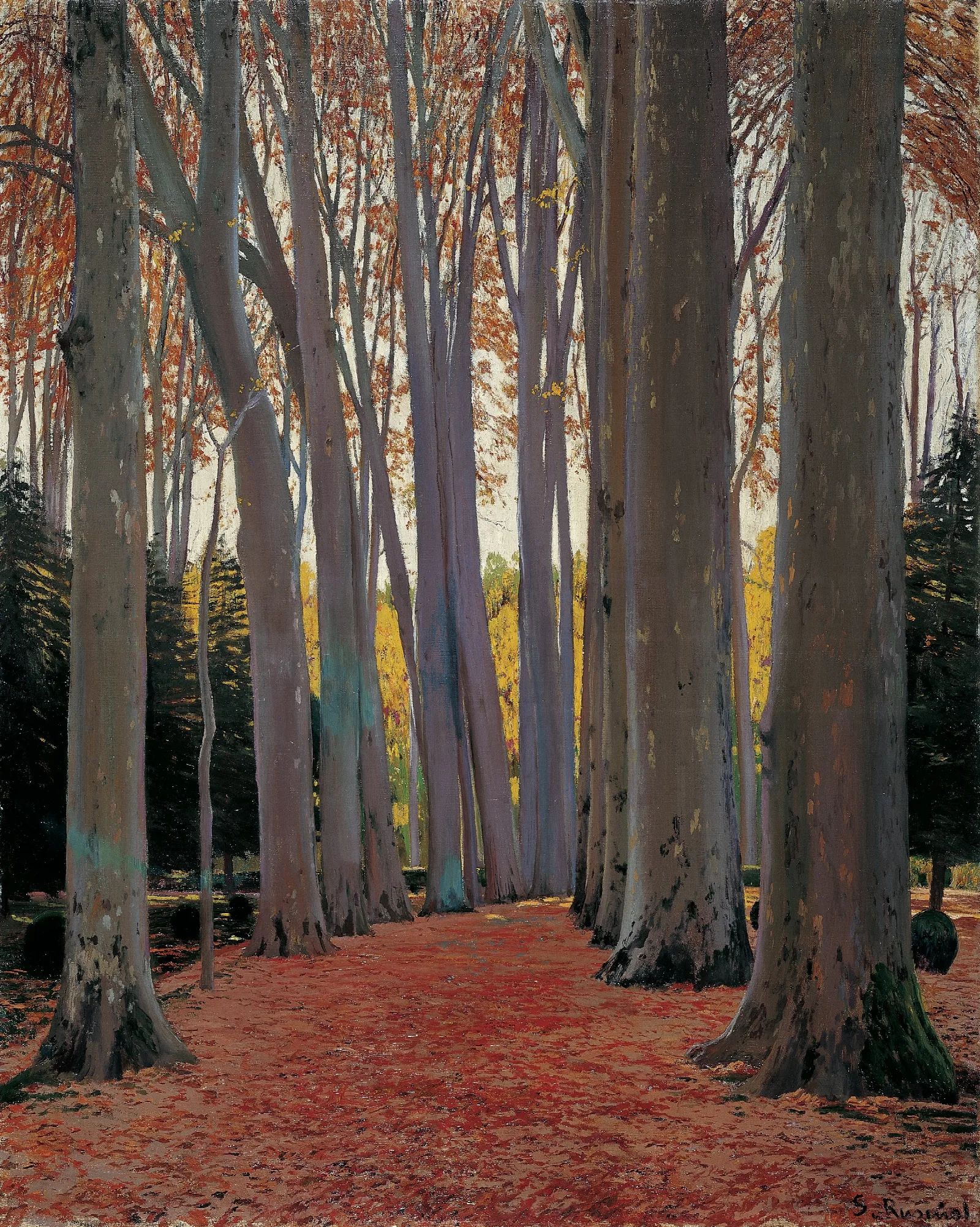 Avenue Of Plane Trees Wall Art by Santiago Rusiñol - Canvas Print