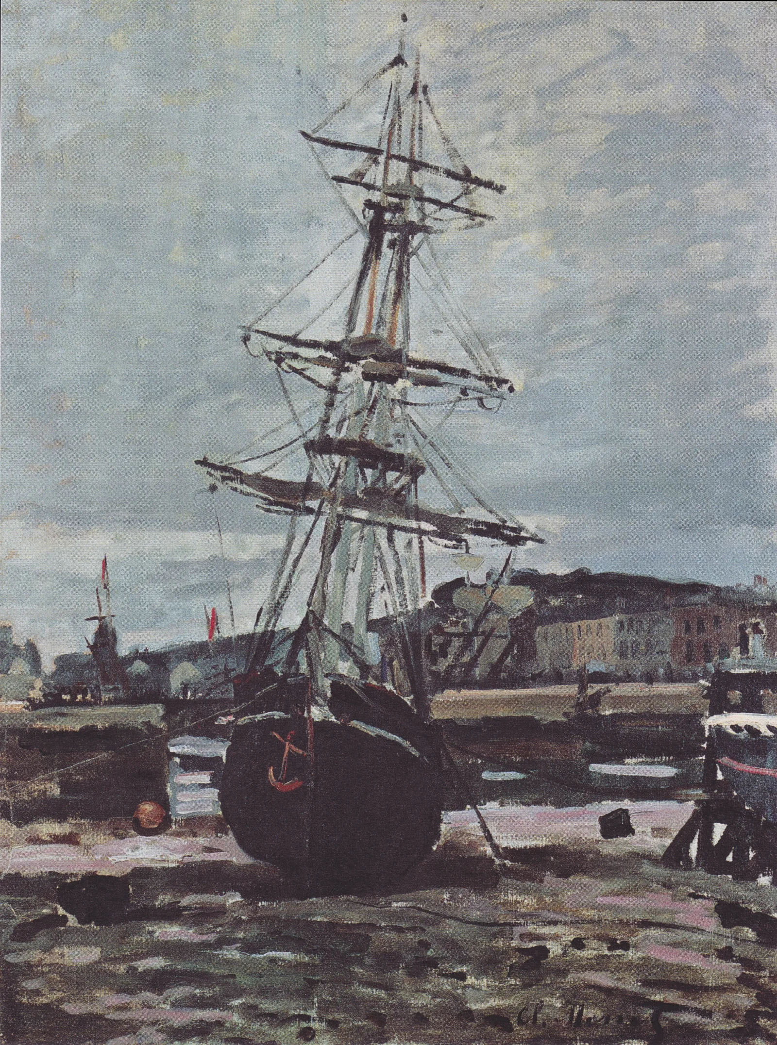 Stranded Boat In Fecamp Wall Art by Claude Monet - Canvas Print