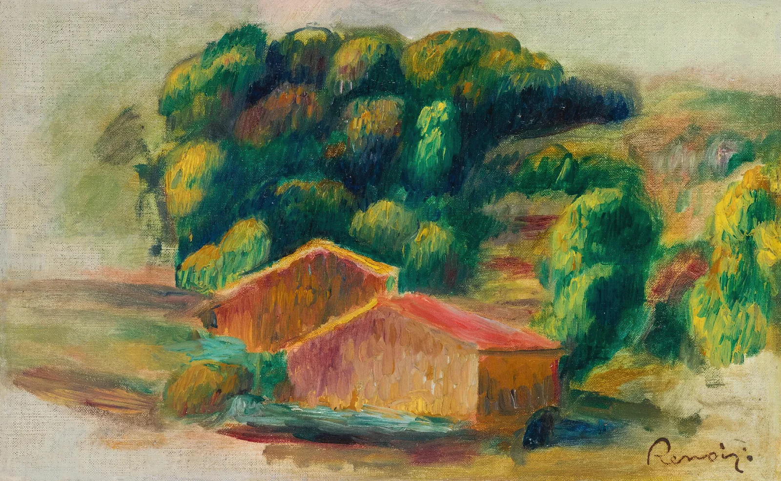 Paysage Maisons Wall Art by Pierre-Auguste Renoir - Canvas Print