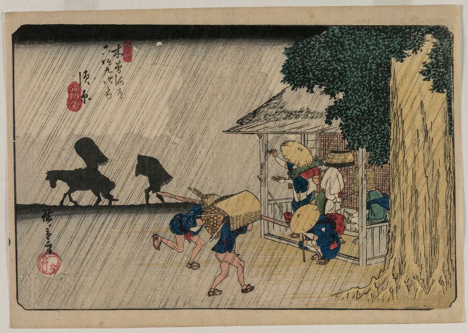 Suhara From The Series Sixty Nine Stations Of The Kisokaido Wall Art by Utagawa Hiroshige - Canvas Print