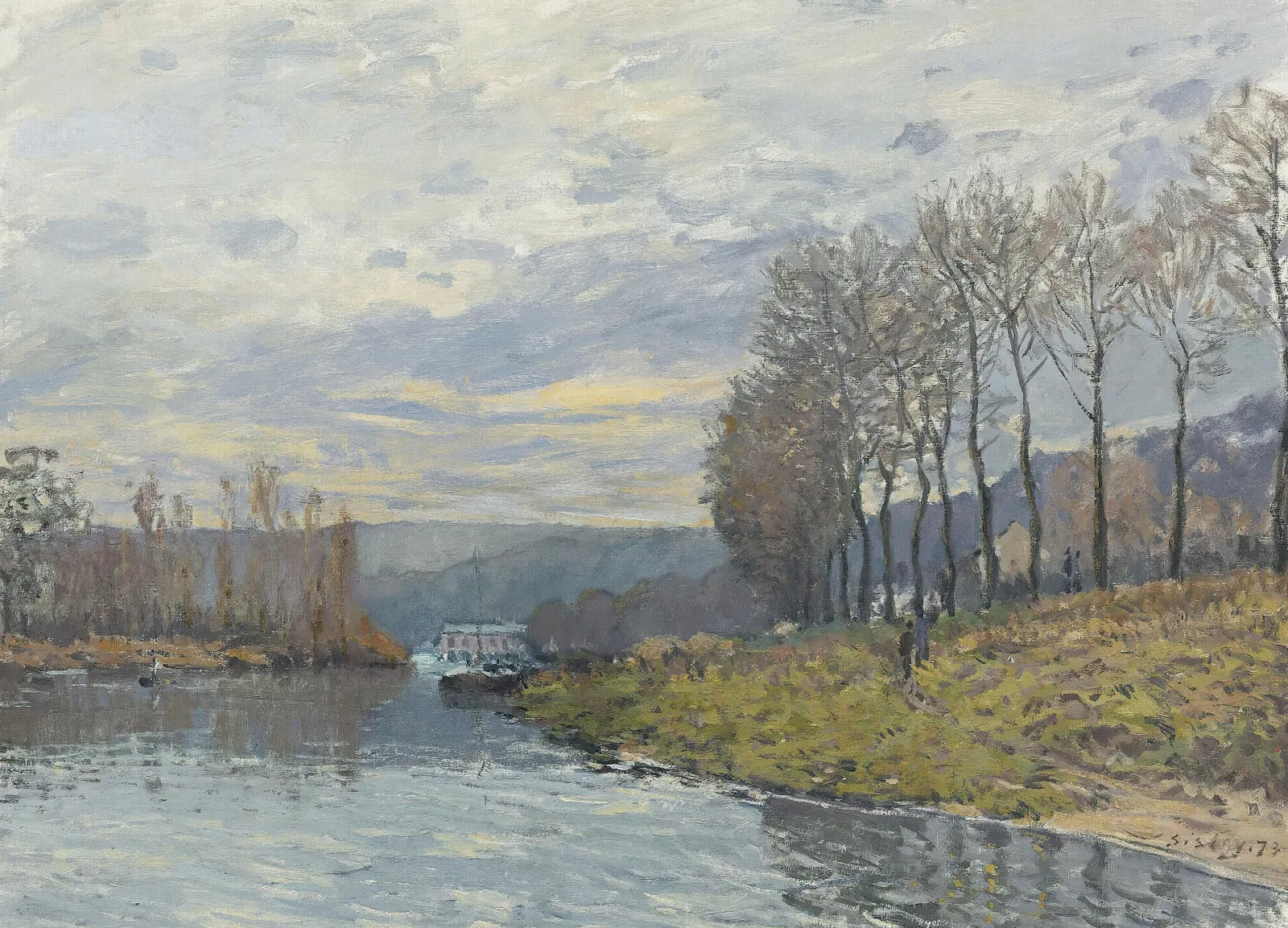 La Seine A Bougival Wall Art by Alfred Sisley - Canvas Print