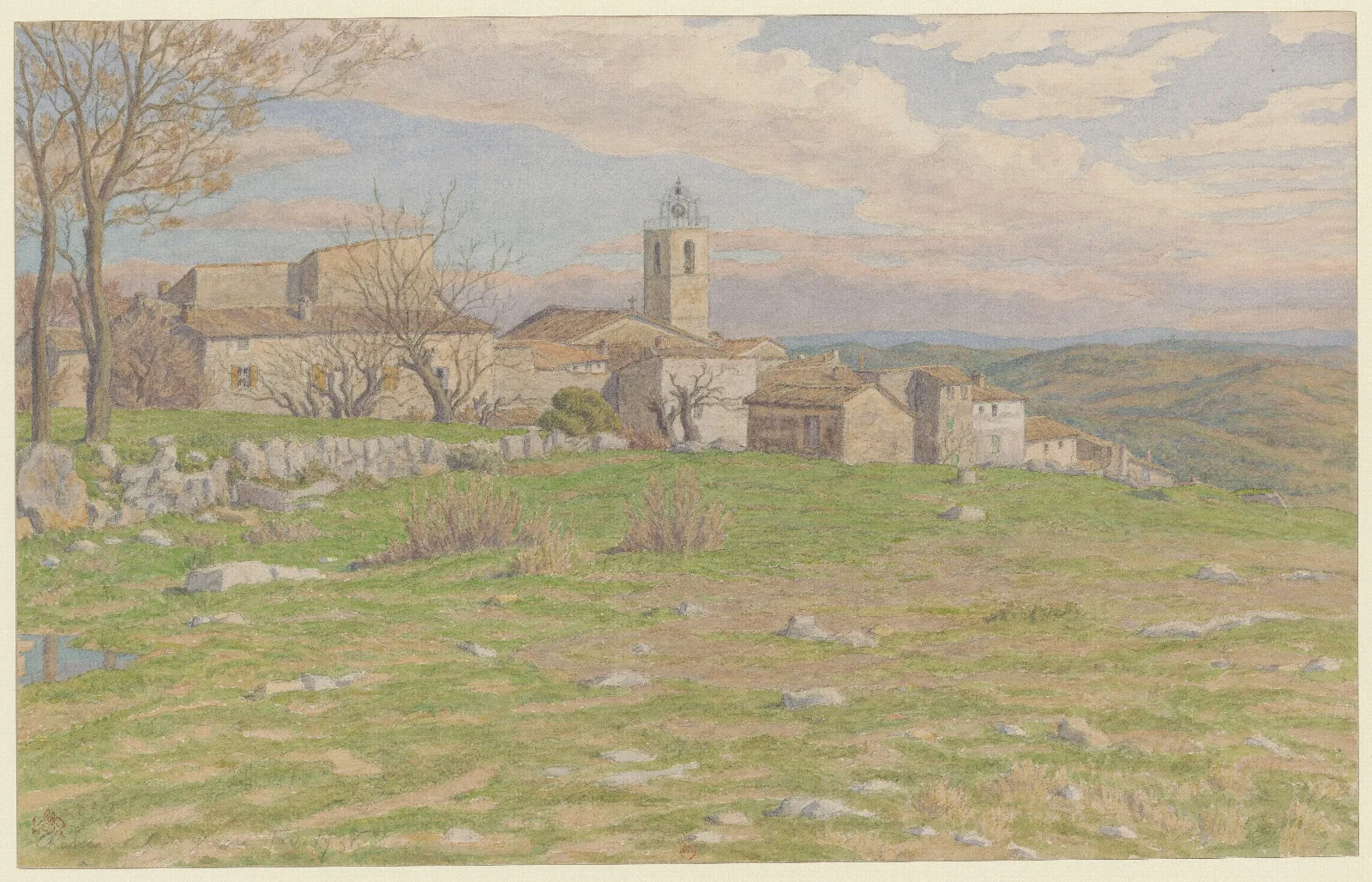 Chateauneuf De Grasse Wall Art by Henri Rivière - Canvas Print