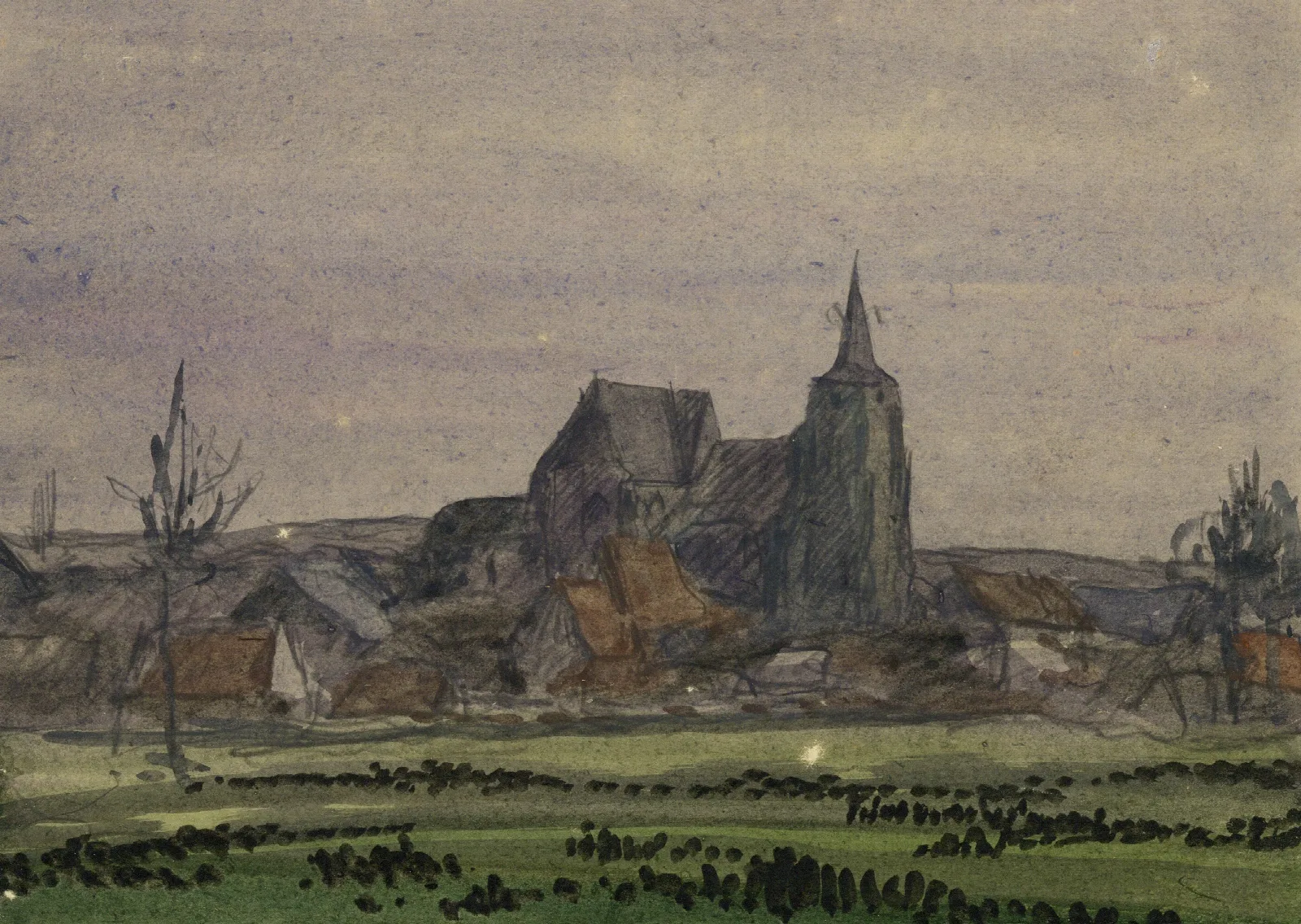 Gezicht Op Hakendover Met De Sint Salvatorkerk 2 Wall Art by Alfred Ost - Canvas Print