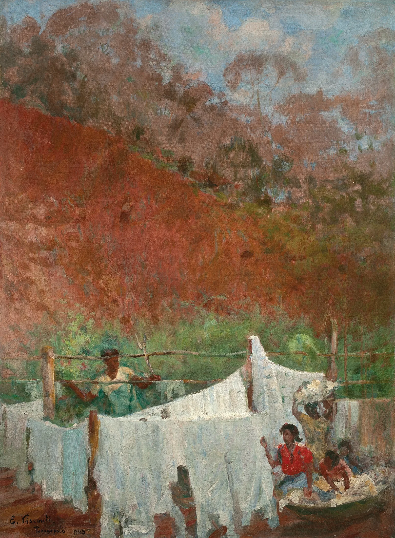 Roupa Estendida Wall Art by Eliseu Visconti - Canvas Print