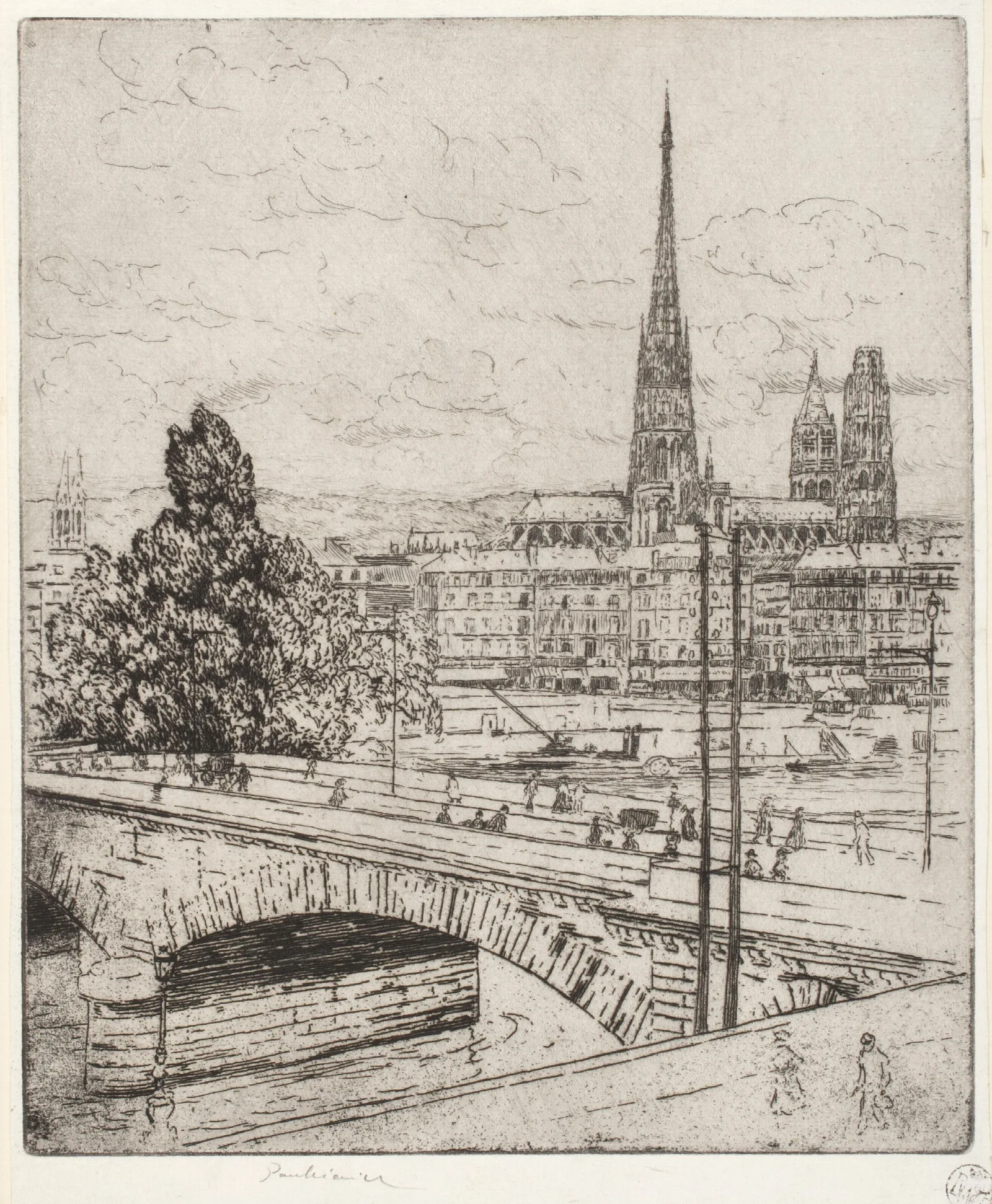 Pont Corneille In Rouen Wall Art by Józef Pankiewicz - Canvas Print