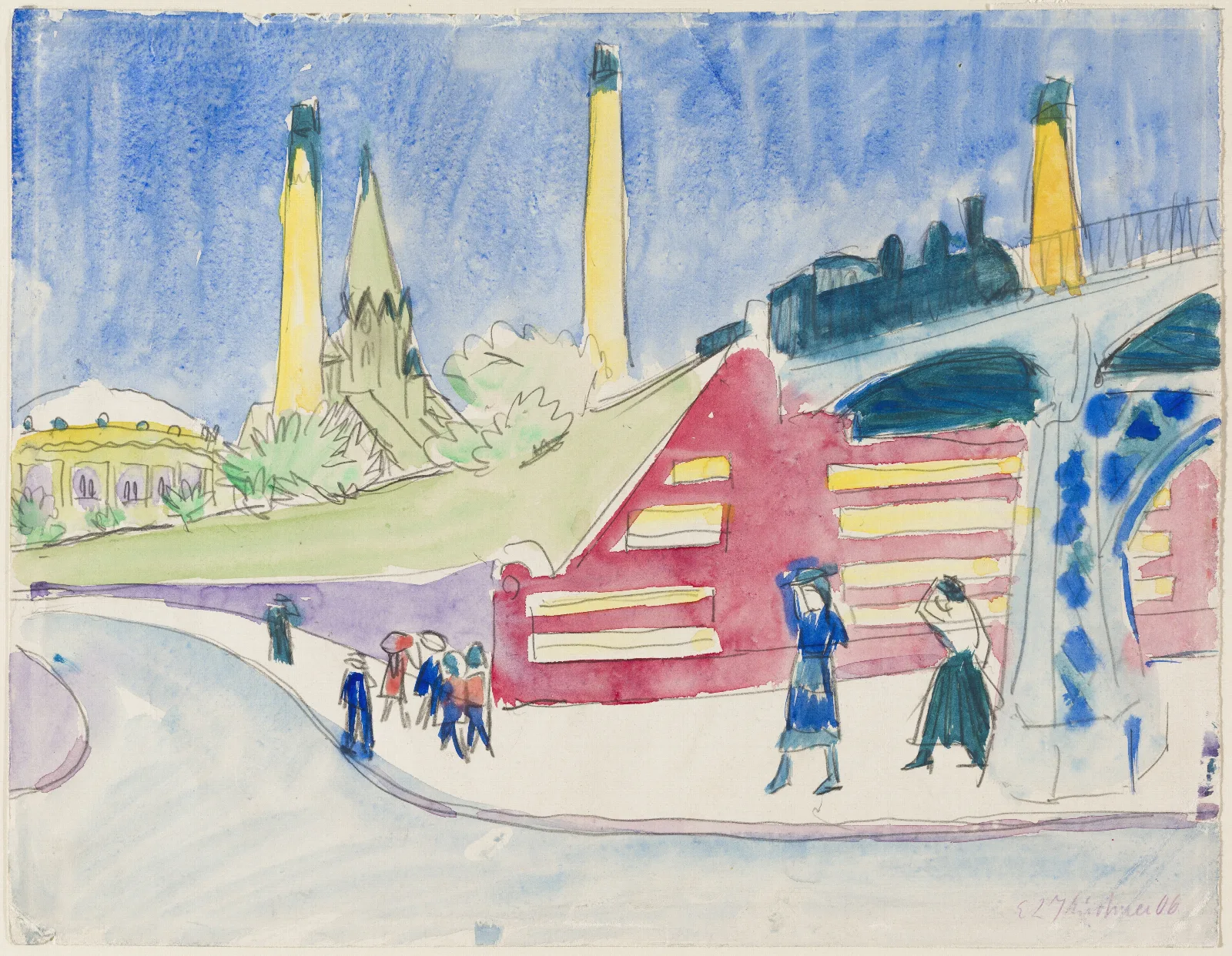 Bahndamm 2 Wall Art by Ernst Ludwig Kirchner - Canvas Print