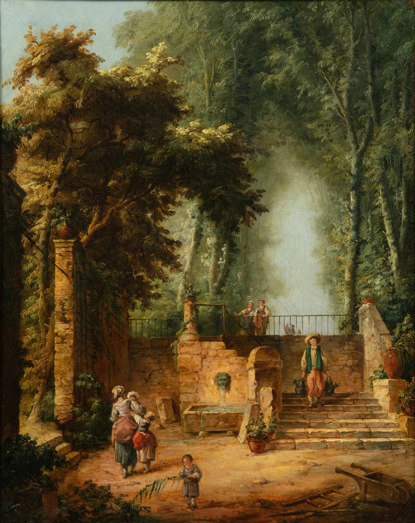 Fountain In A Park Wall Art by Hubert Robert - Canvas Print