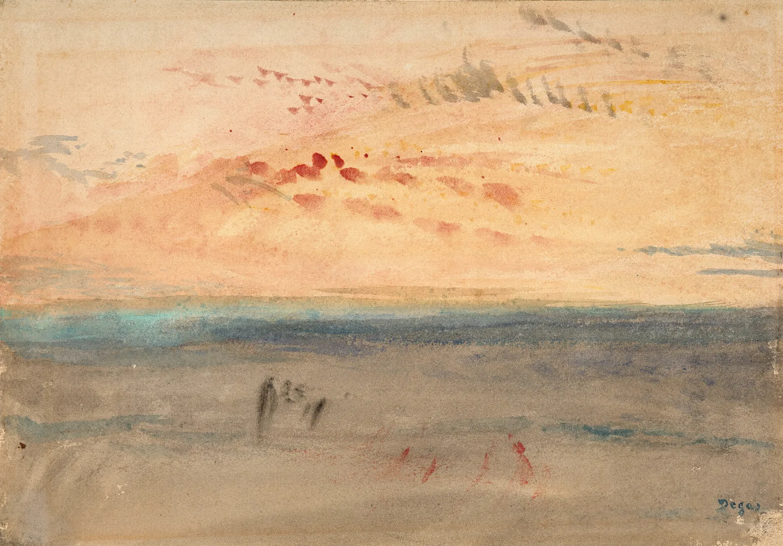 Light Effect At Sunset By The Sea Wall Art by Edgar Degas - Canvas Print