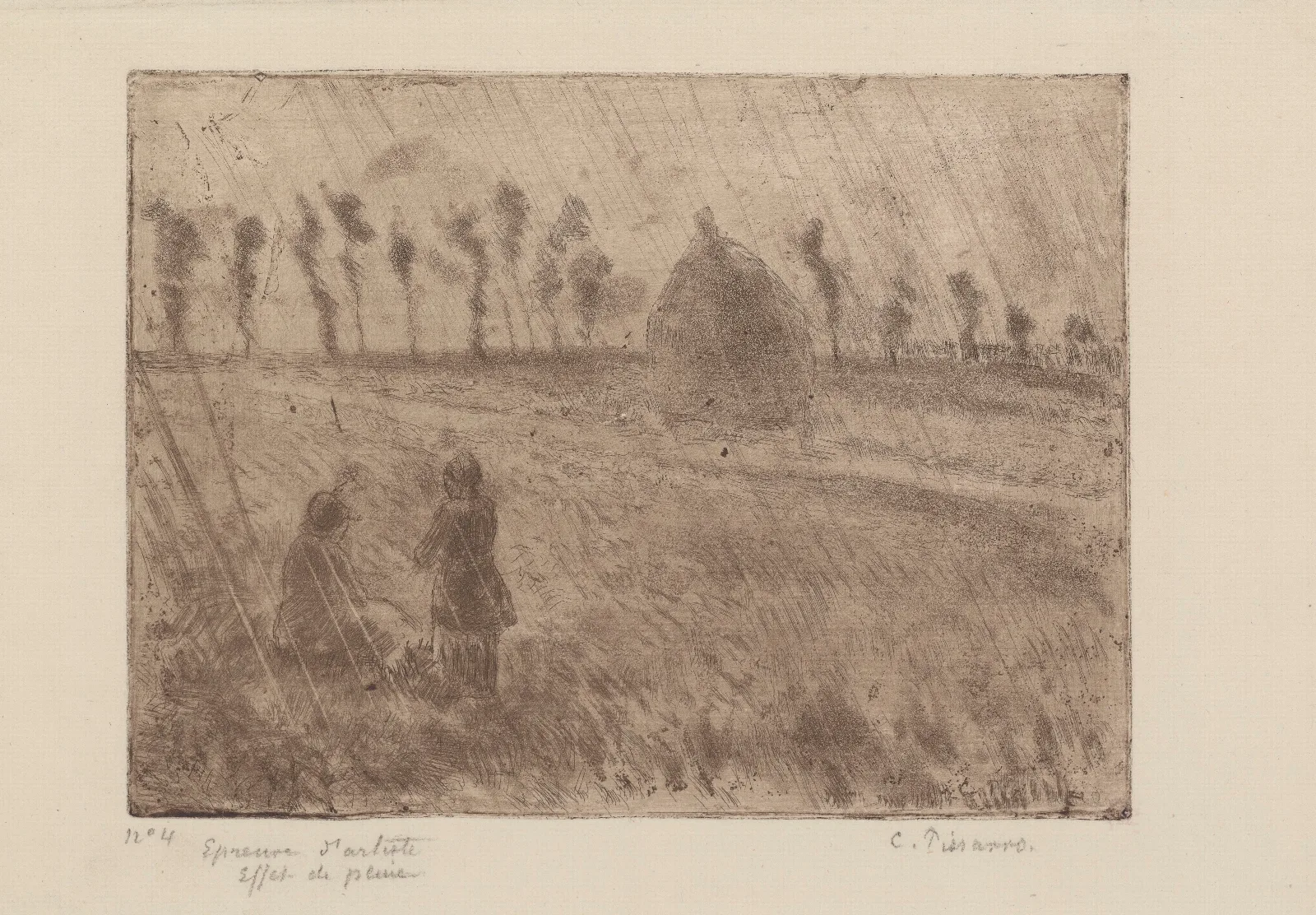 Effet De Pluie Wall Art by Camille Pissarro - Canvas Print