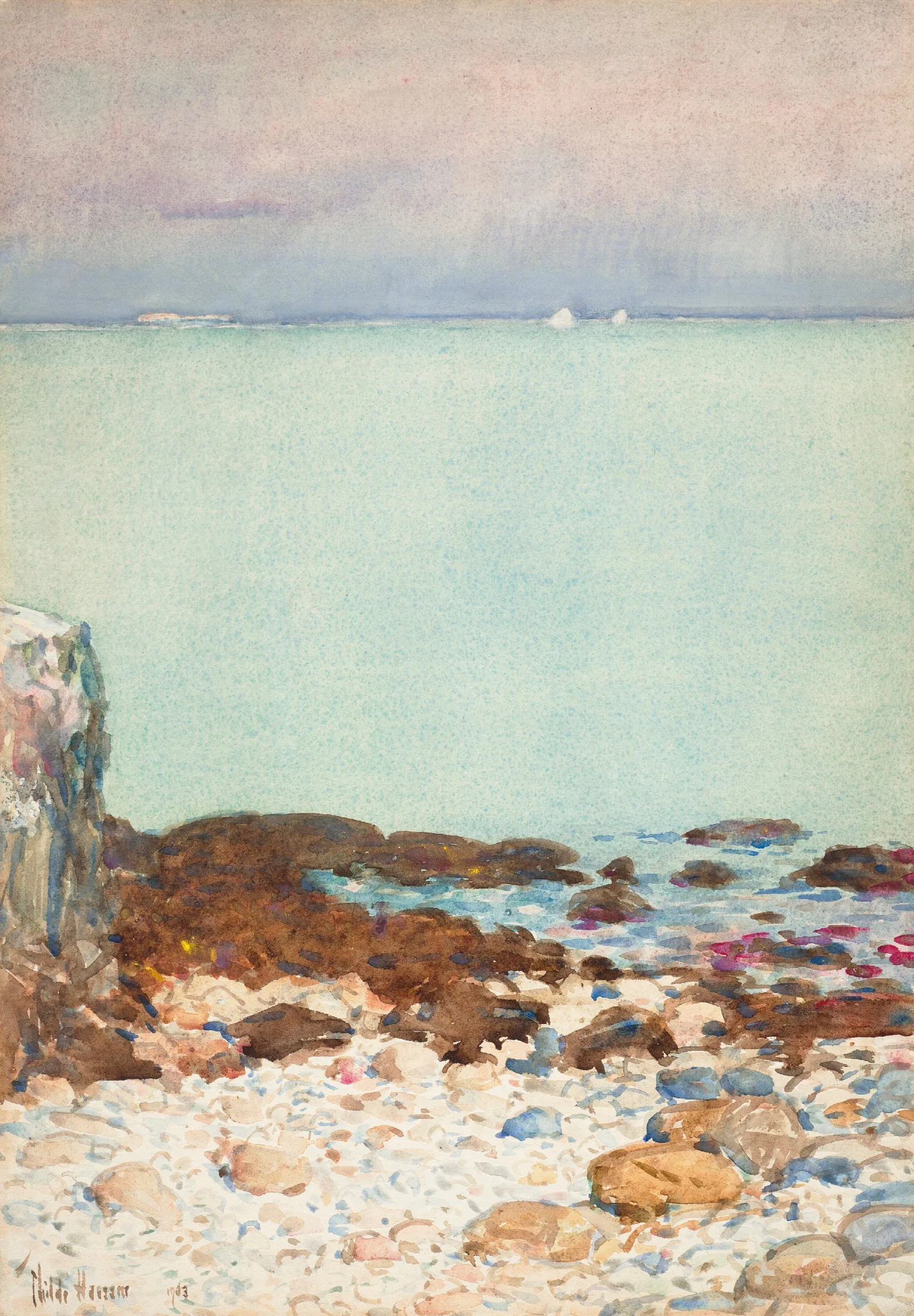 Low Tide Isles Of Shoals 2 Wall Art by Childe Hassam - Canvas Print