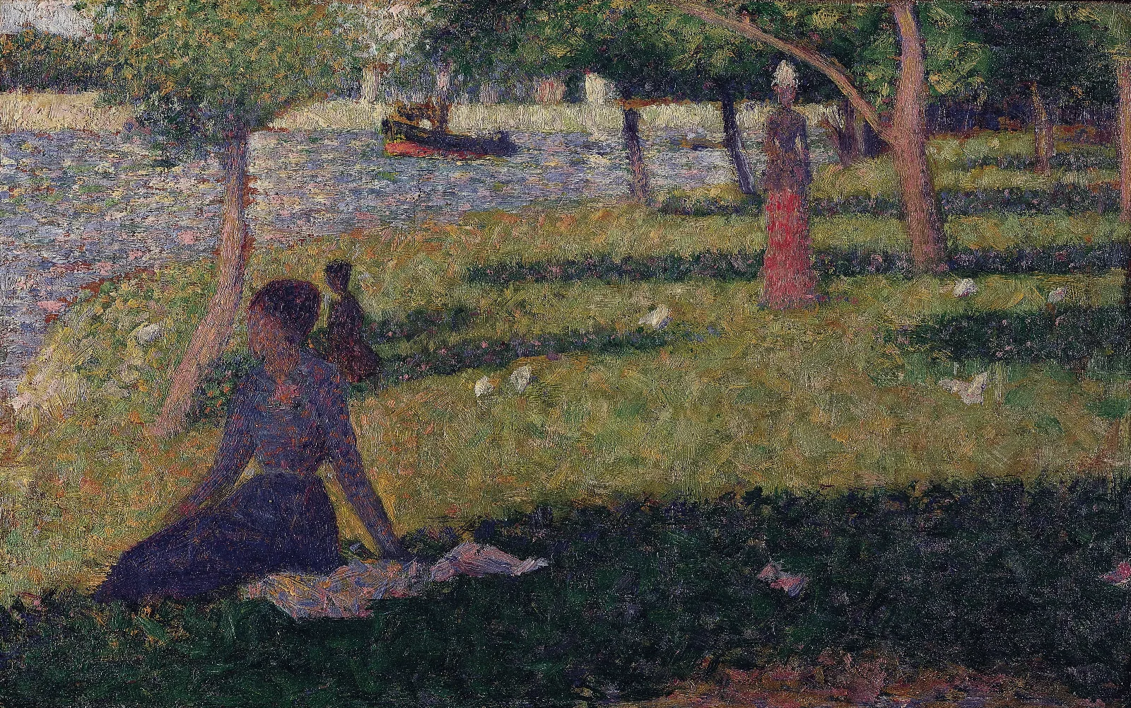 Etude Pour La Grande Jatte Study For La Grande Jatte Wall Art by Georges Seurat - Canvas Print