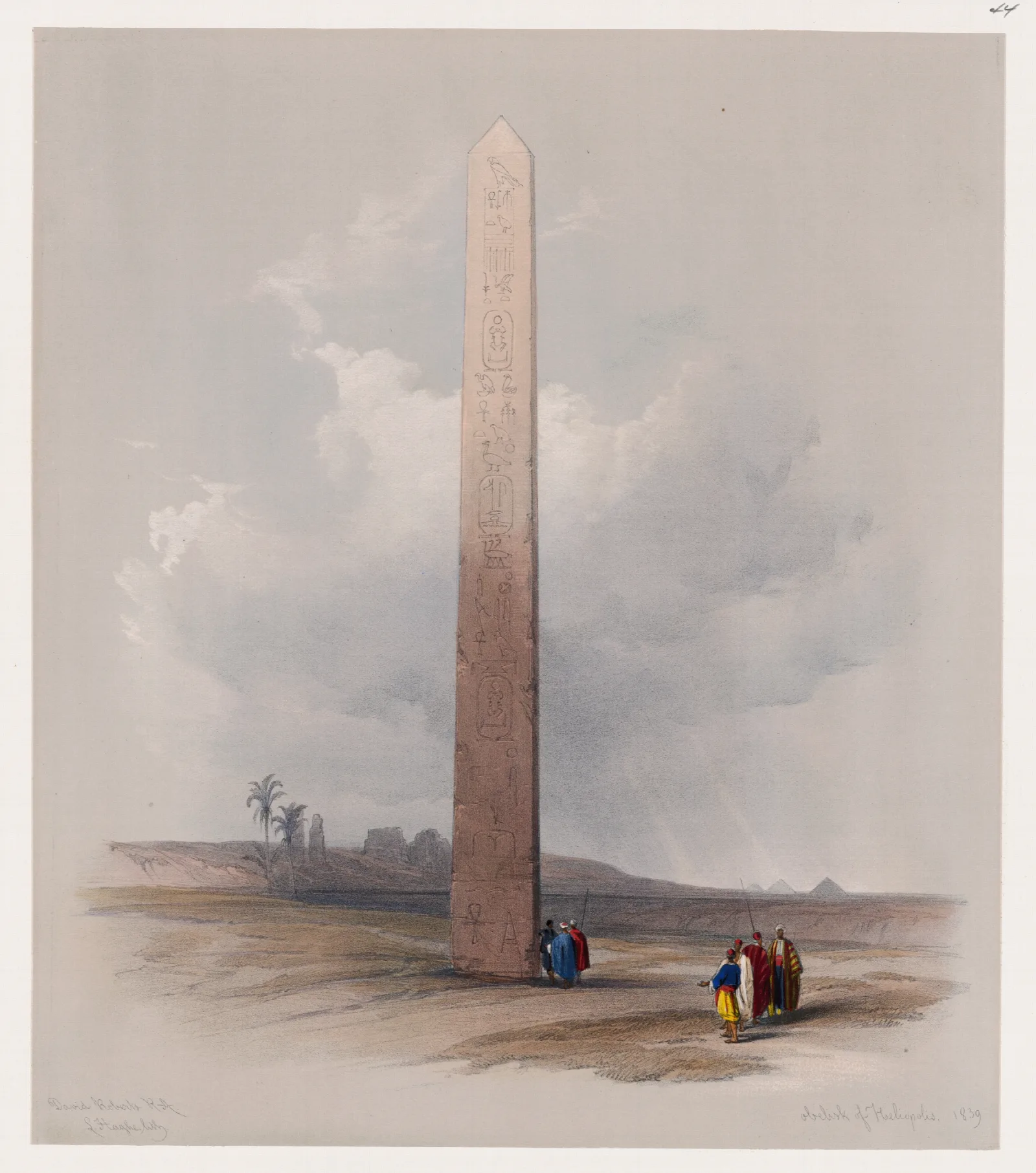 Obelisk Of Heliopolis 1839 Wall Art by David Roberts - Canvas Print