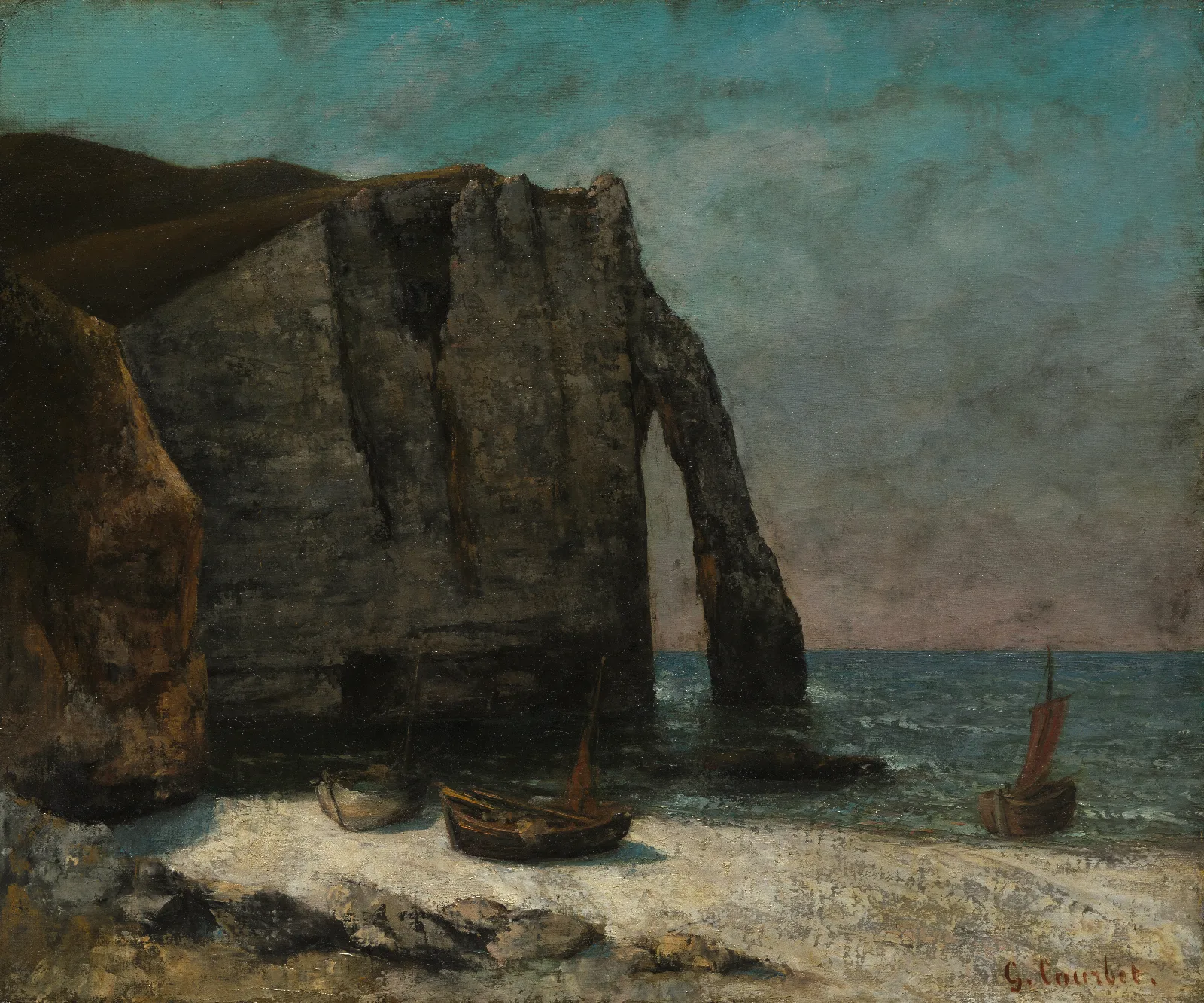 The Cliff At Etretat Wall Art by Gustave Courbet - Canvas Print