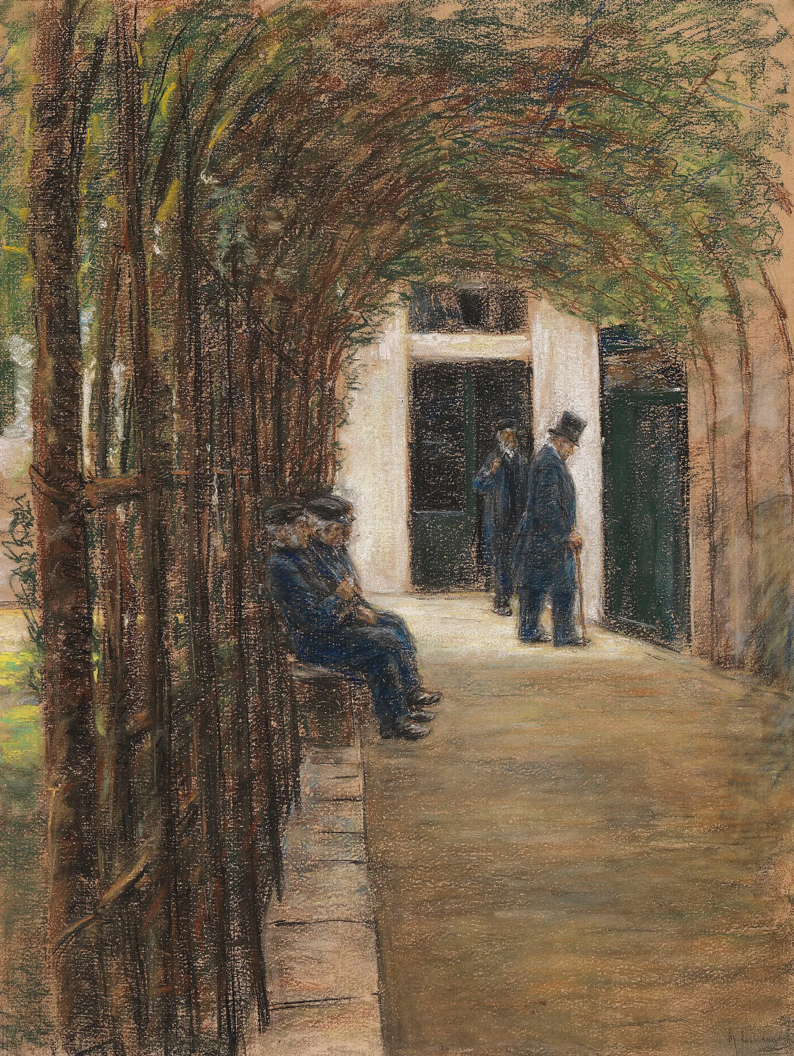 Altmannerhaus In Amsterdam Garten Im Brentanostift In Amsterdam Wall Art by Max Liebermann - Canvas Print