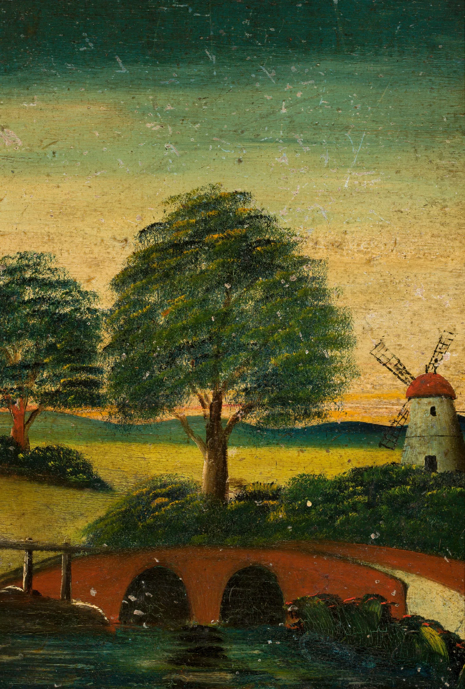 Landscape With A Windmill And A Bridge Wall Art by Tadeusz Makowski - Canvas Print