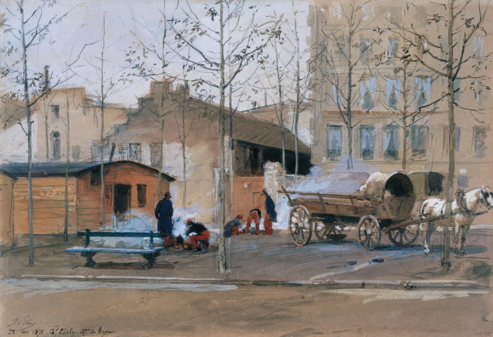 Soldats Du 37e De Ligne Boulevard De Clichy Wall Art by Isidore Pils - Canvas Print