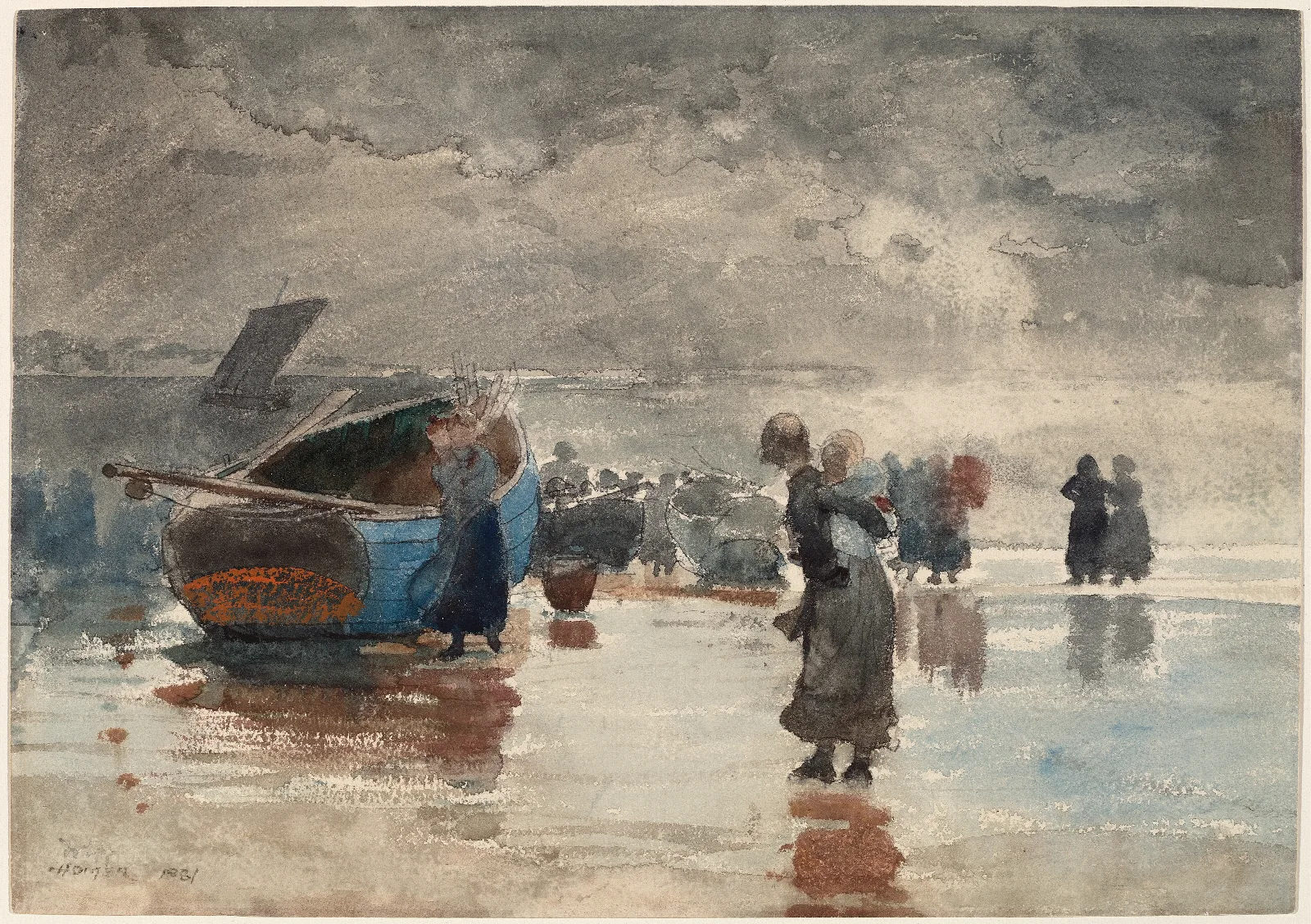 On The Sands Wall Art by Winslow Homer - Canvas Print