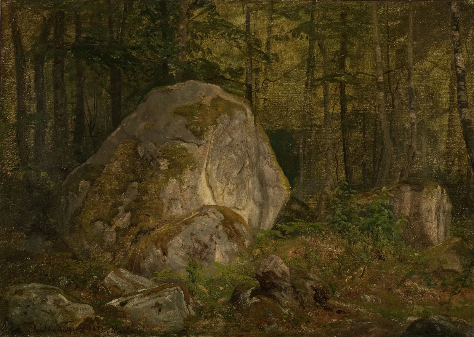 Stenstudie Ulvegjeldsheien Wall Art by Amaldus Nielsen - Canvas Print