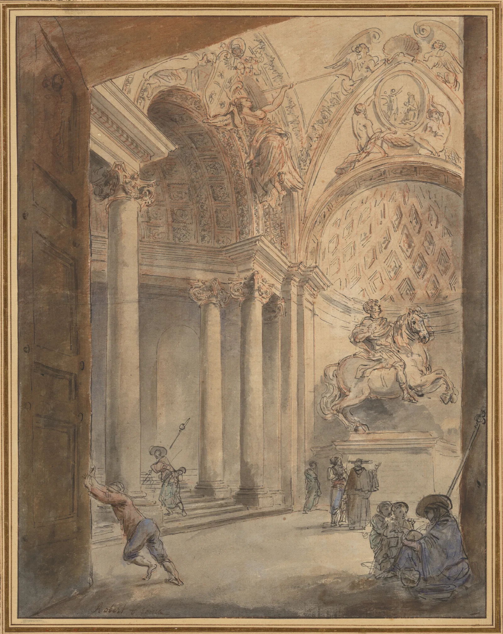 Interior Of Saint Peters Wall Art by Hubert Robert - Canvas Print