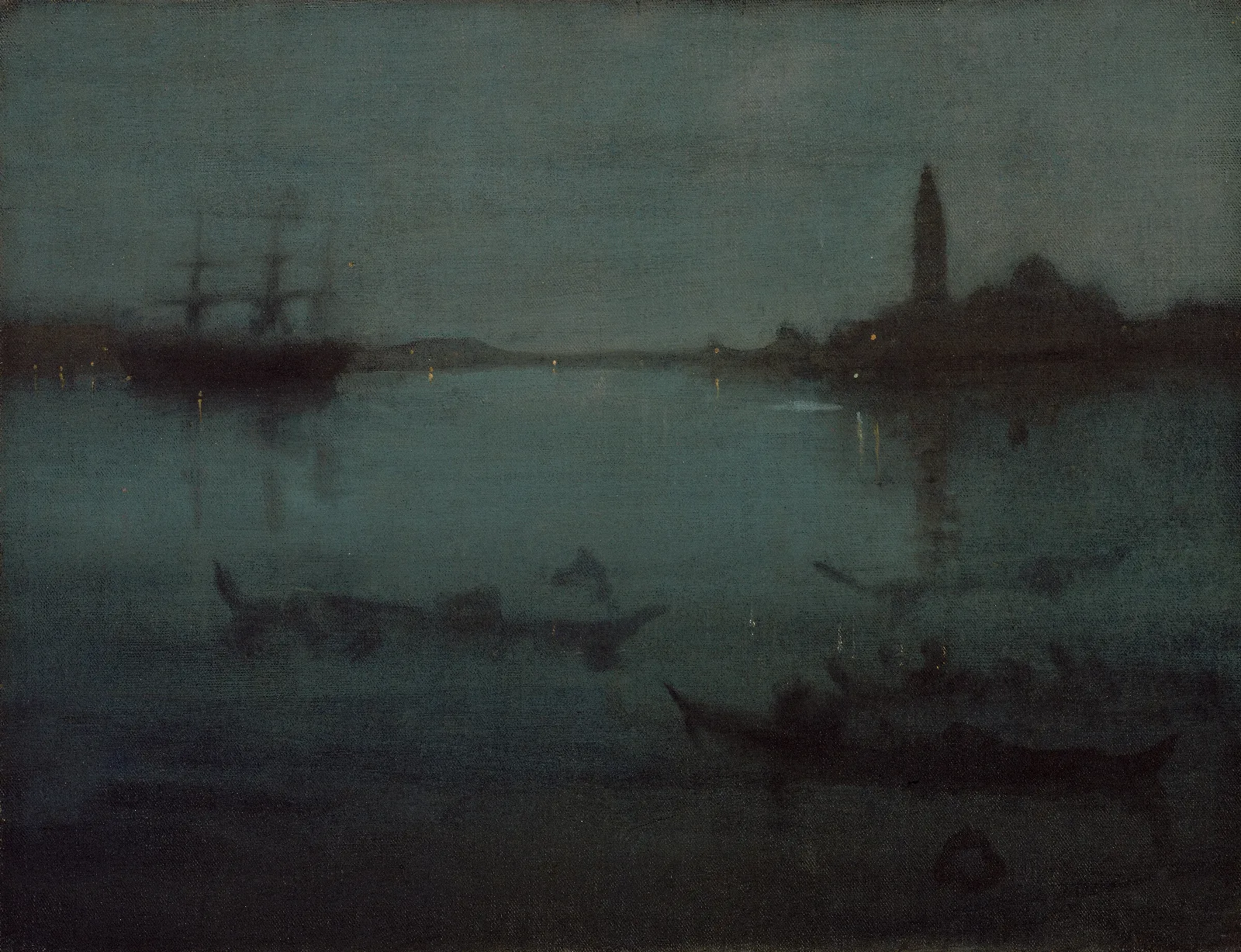 Nocturne In Blue And Silver The Lagoon Venice Wall Art by James Abbott McNeill Whistler - Canvas Print