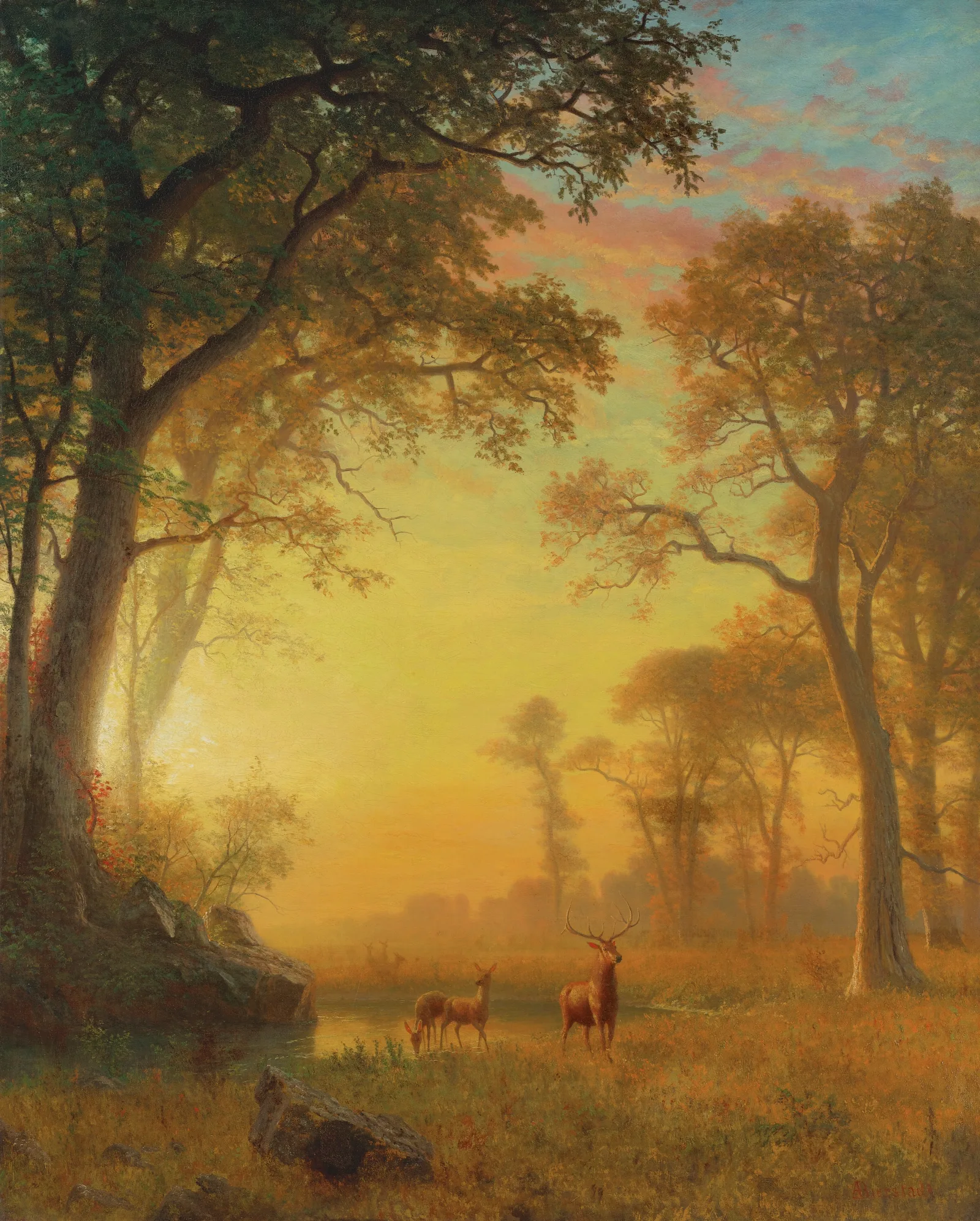 Light In The Forest Wall Art by Albert Bierstadt - Canvas Print