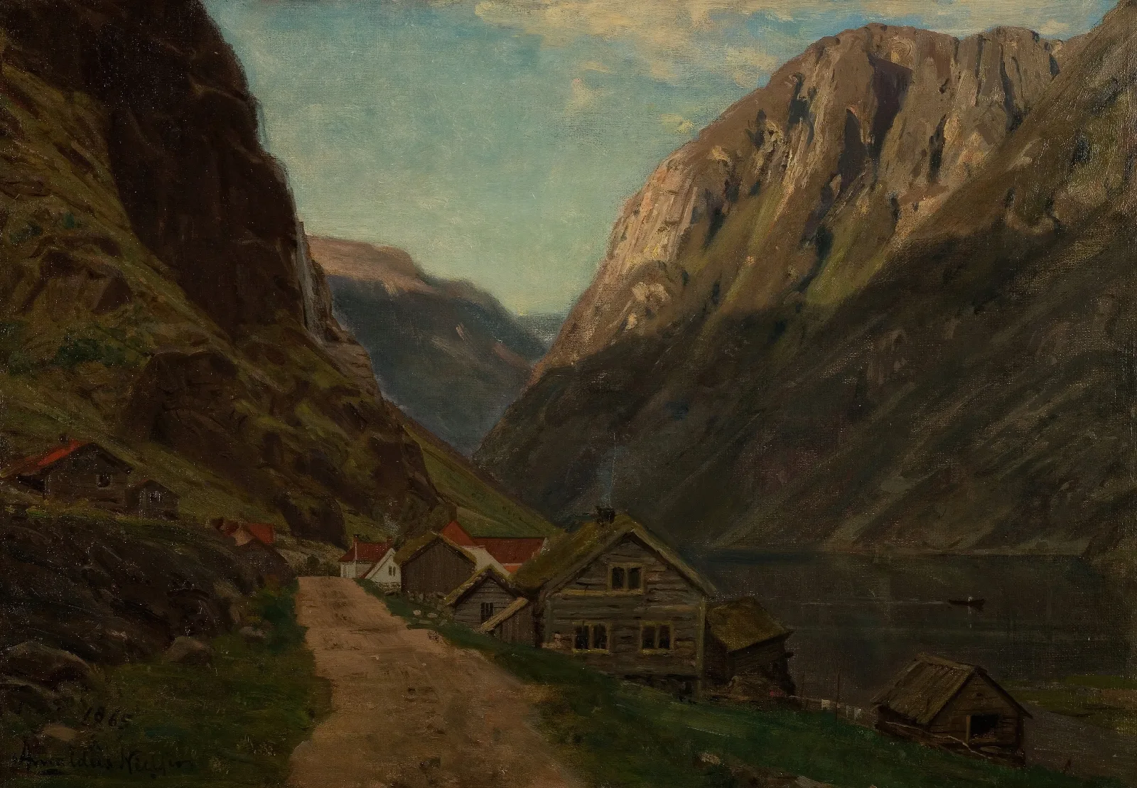 Parti Fra Gudvangen Wall Art by Amaldus Nielsen - Canvas Print