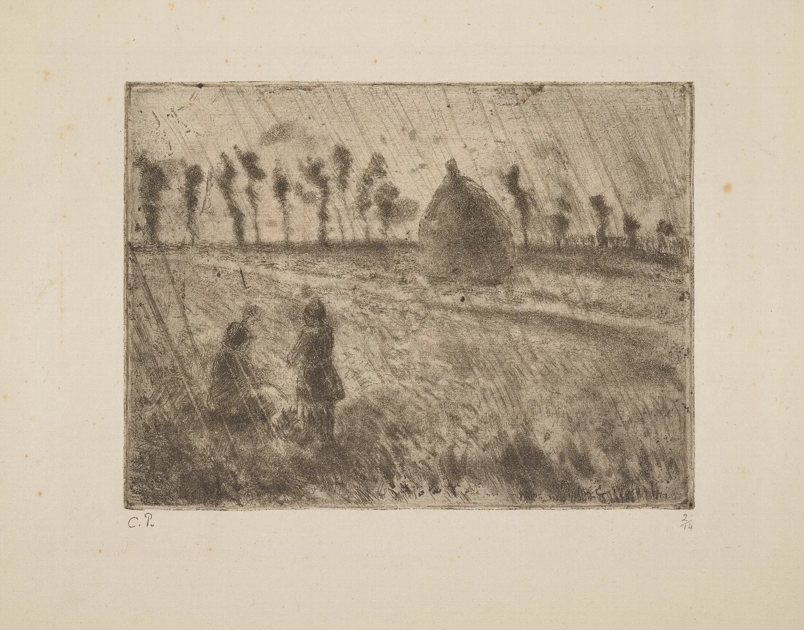 Rain Effect Wall Art by Camille Pissarro - Canvas Print