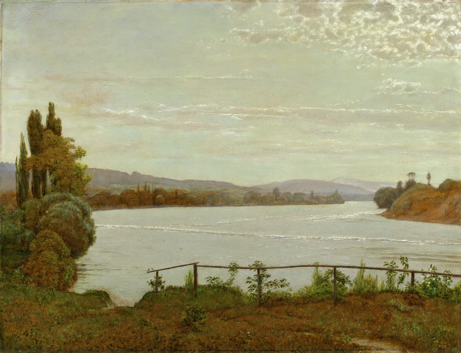 Morgen Am Oberrhein Bei Sackingen Wall Art by Hans Thoma - Canvas Print