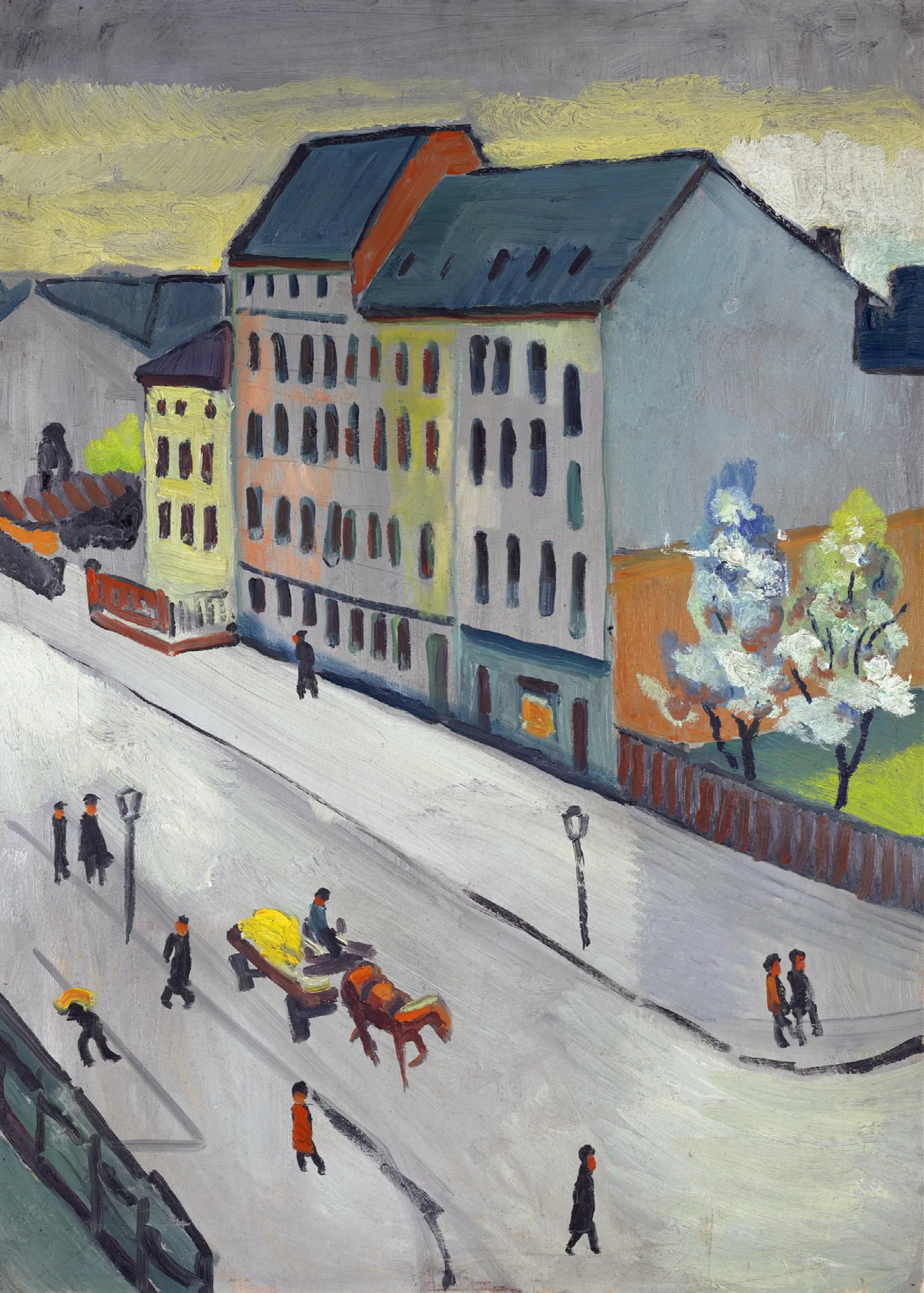 Our Street In Gray Wall Art by August Macke - Canvas Print