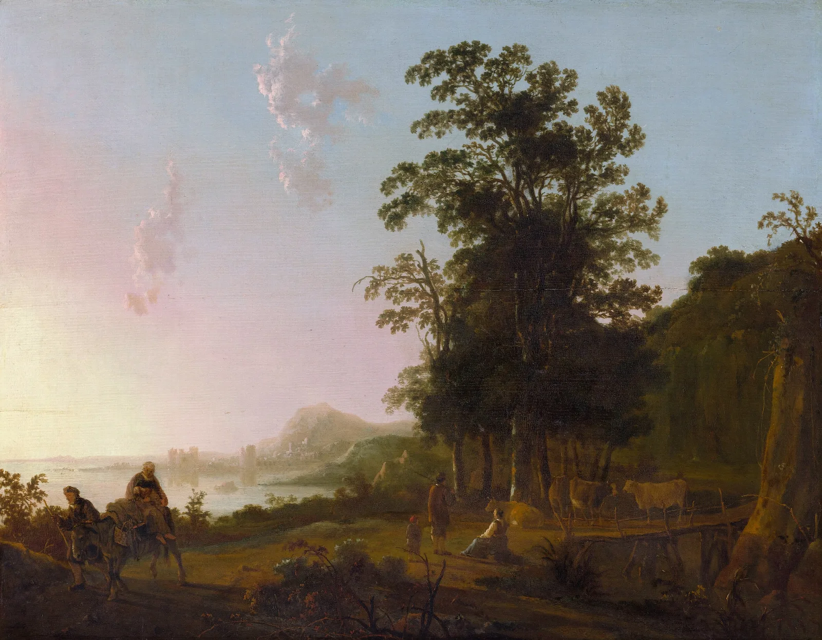 Landscape With The Flight Into Egypt Wall Art by Aelbert Cuyp - Canvas Print