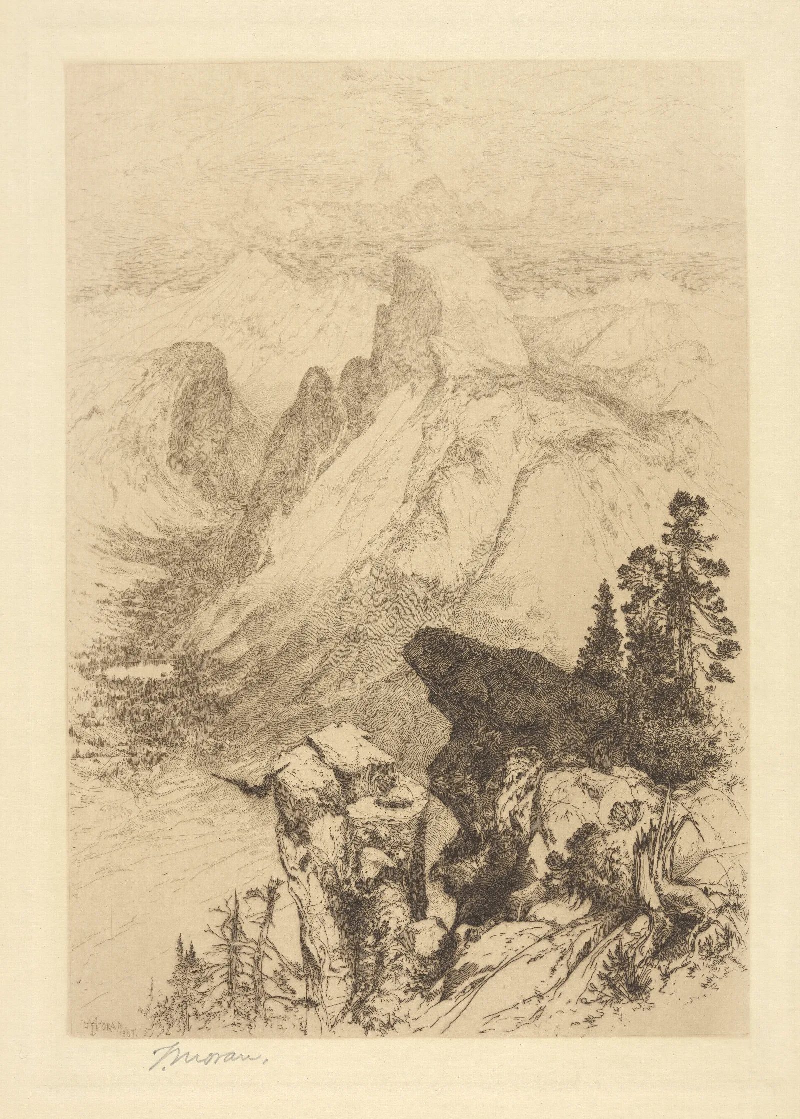 Half Dome At Yosemite Wall Art by Thomas Moran - Canvas Print