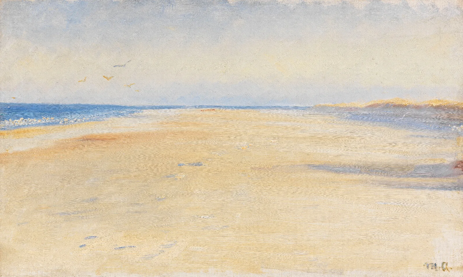 The Beach At Skagen Wall Art by Michael Ancher - Canvas Print